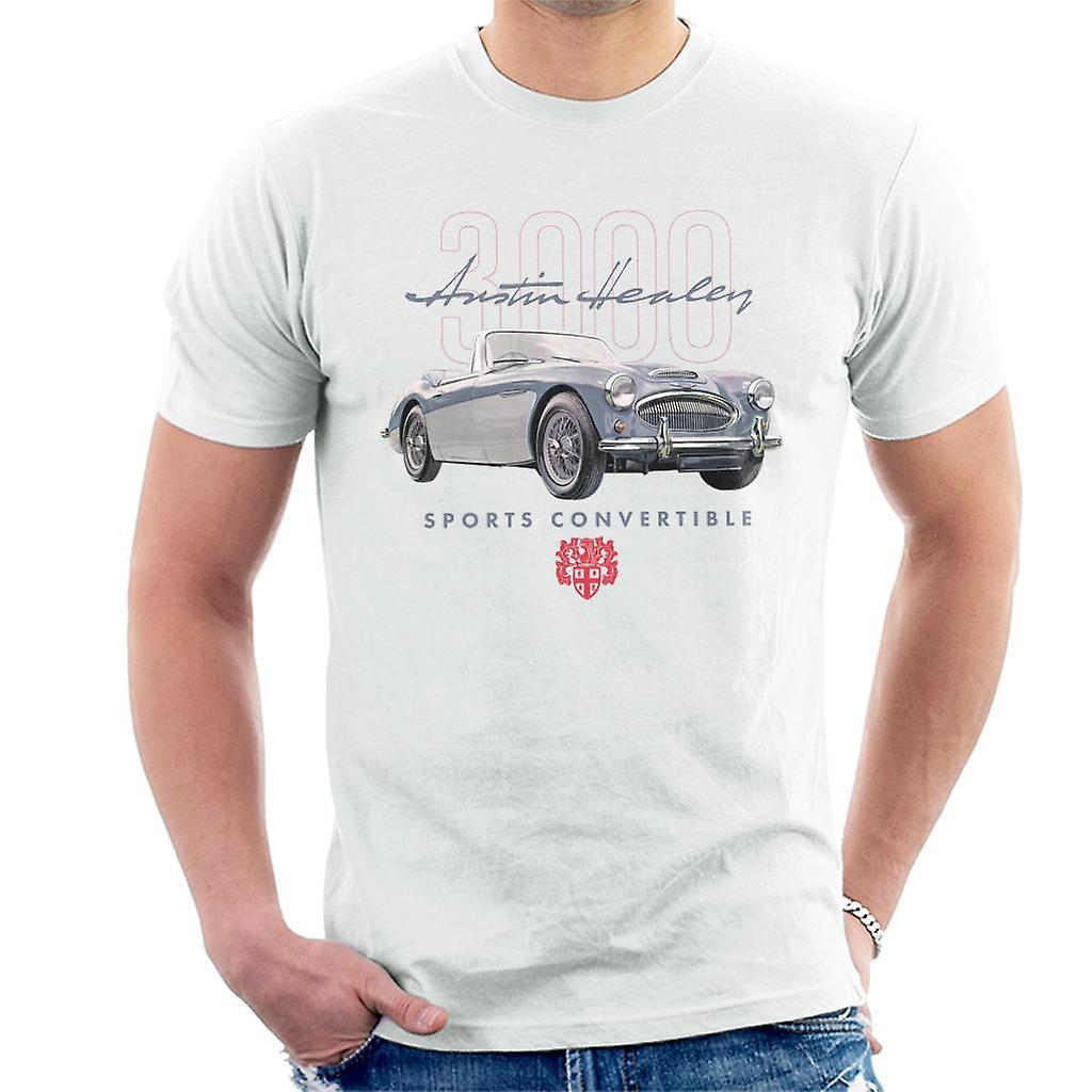 Austin Healey 3000 Convertible British Motor Heritage Men's T-Shirt White XX-Large