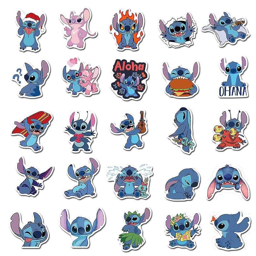 Sevenday 50pcs/set Lilo & Stitch Stickers Set Cartoon Waterproof Phone Bottle Laptop Luggage Decals