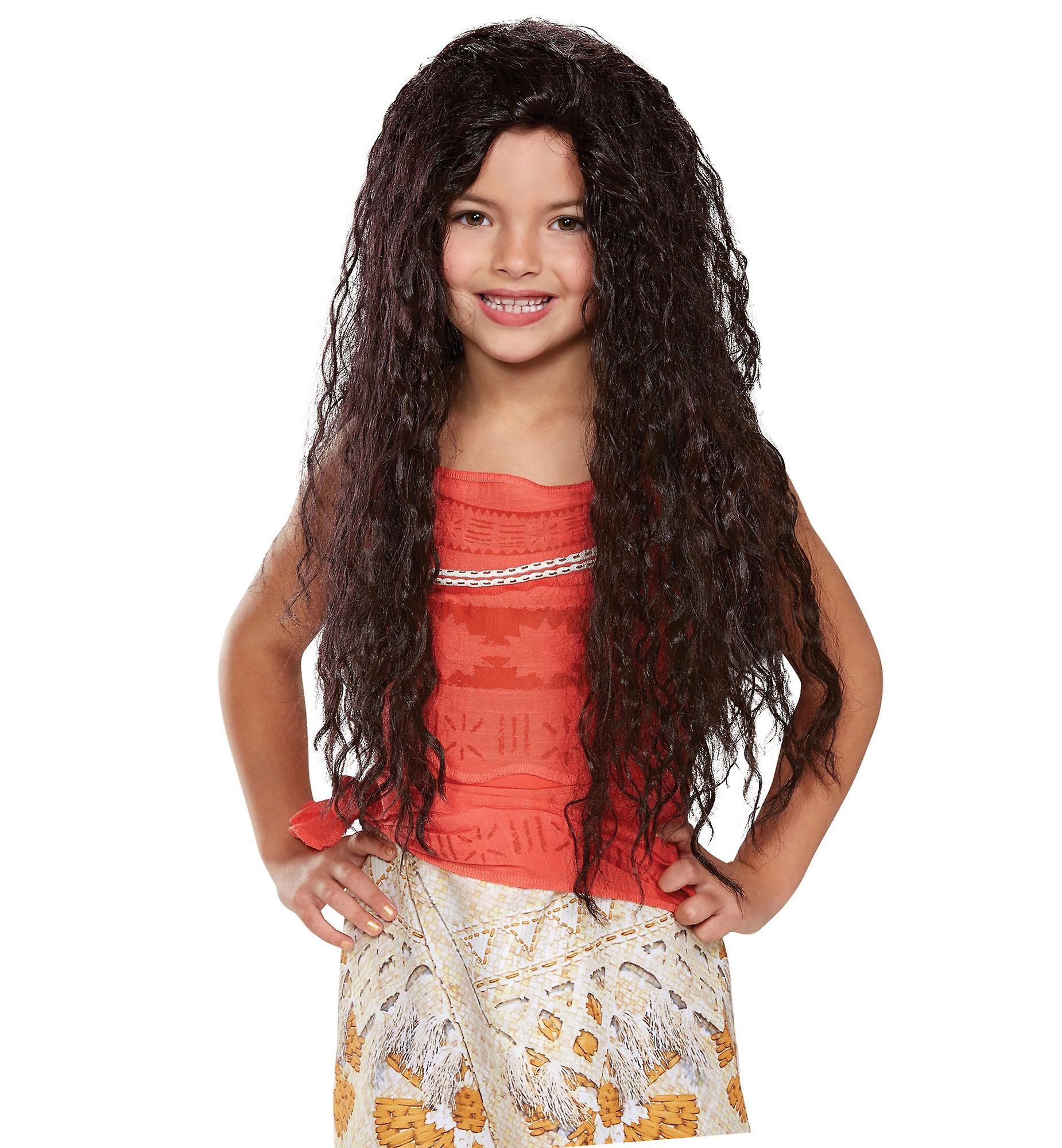 Disguise Moana Disney Vaiana Oceania Polynesia Native Princess Hawaiian Girls Costume Wig Brown One Size