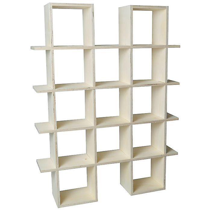 Artemio Wooden wall shelf 4 levels to customize - 71 x 53 x 12 cm Beige