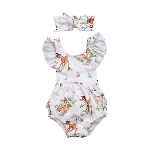 Slowmoose Fashion Newborn Toddler Infant Baby Deer Ruffles Romper Jumpsuit Clothes 9M