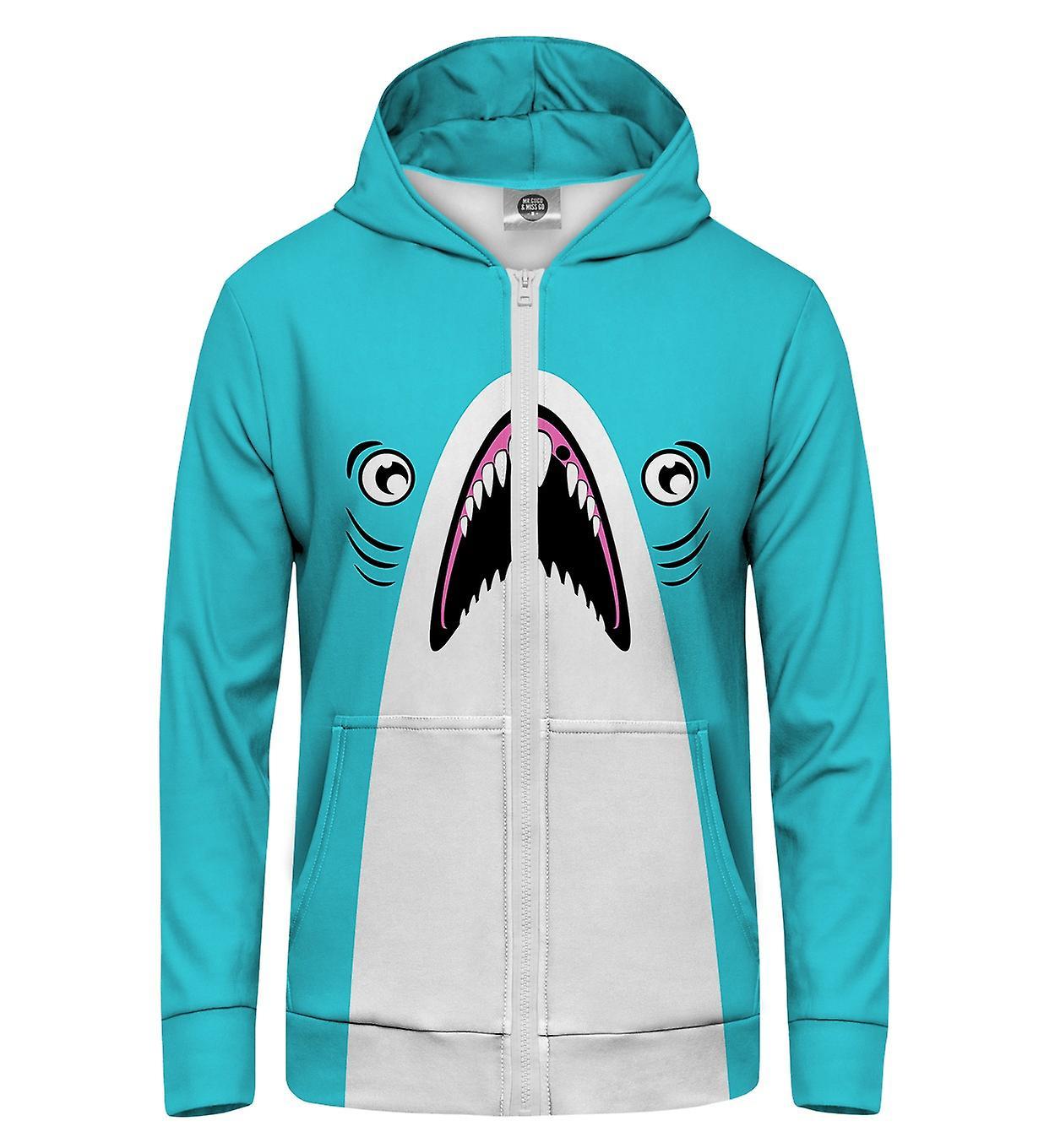 Mr Gugu & Miss Go Mr. GUGU & Miss GO Blue Shark Hoodie Kangaroo Zip Up XS