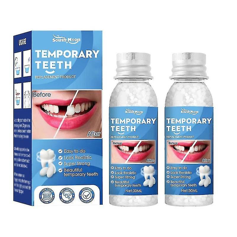 Joyy 1-3x 2024 New Resin Temporary Tooth Repair Kit Fix Broken False Teeth Fill Gaps Dental Denture 2 Pcs