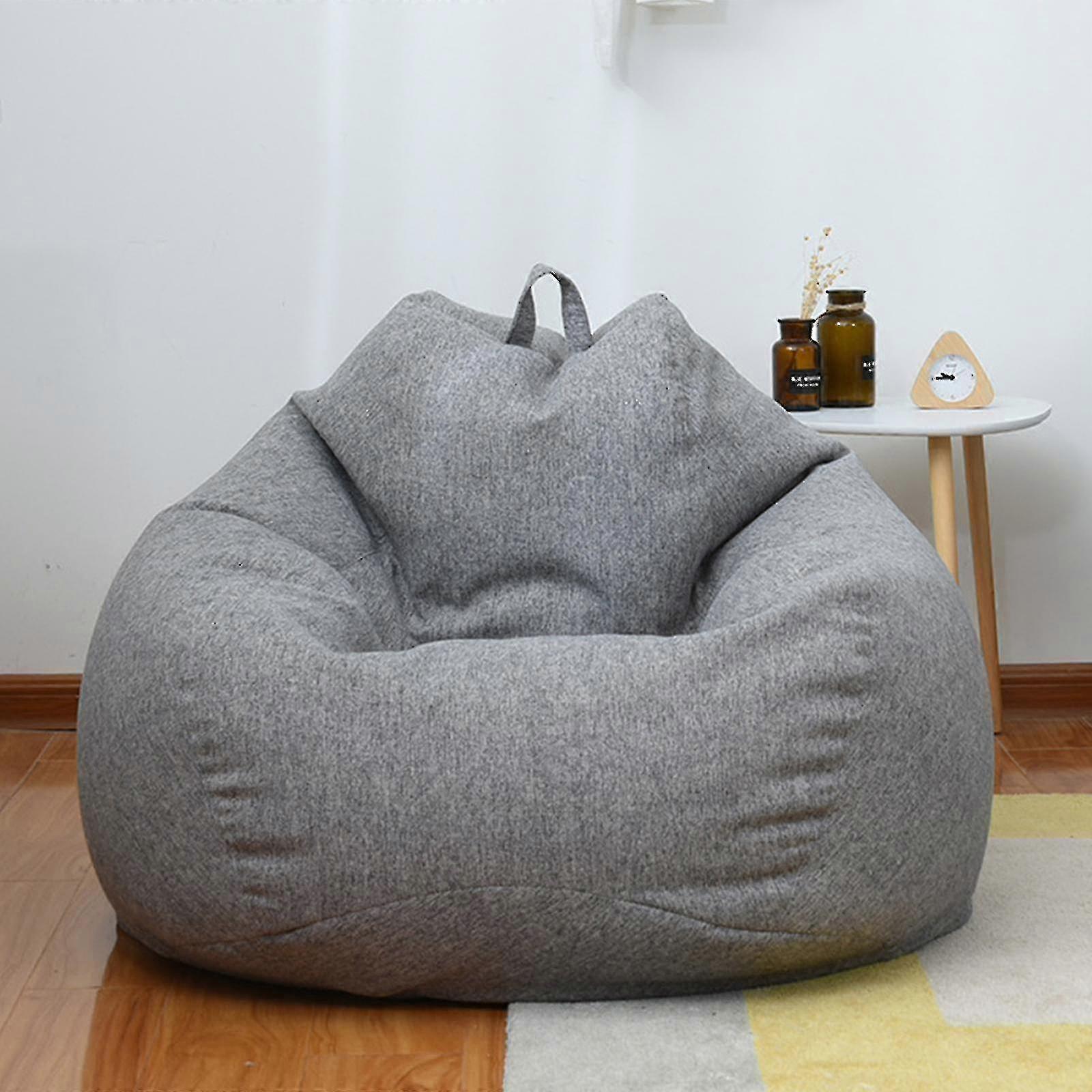 Exsha Brand New Extra Large Bean Bag Chairs Couch Sofa Cover Indoor Lazy Lounger For Adults Kids Hotsale! Gray 90 * 110cm