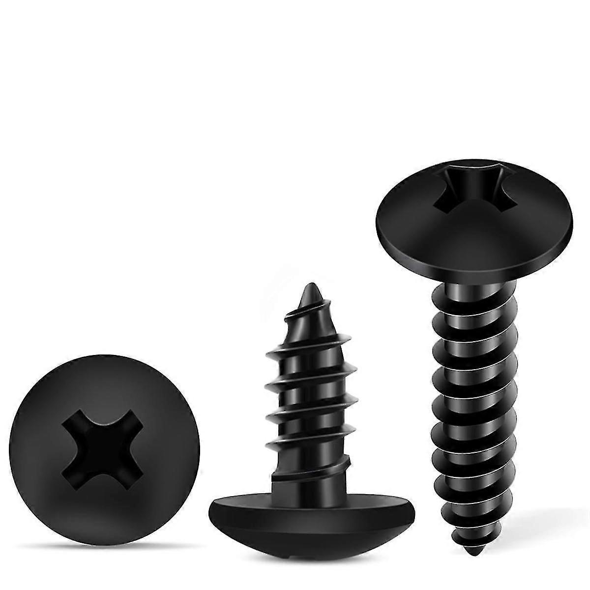 Shenzhen Xuehaizhou 100pcs 6 X 5/8 Inch 18-8 (a2) Stainless Steel Truss Headphillips Wood Screws,black Coated Full Thre