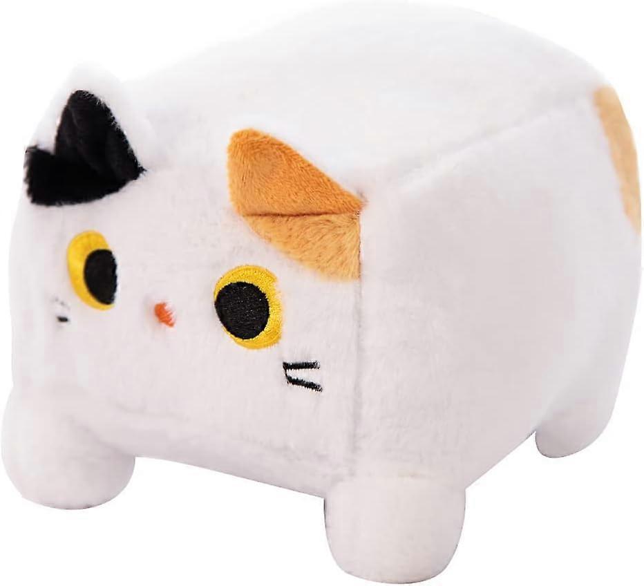 Heyone Cartoon Plush Toy Stuff Animals Square Doll White Cat