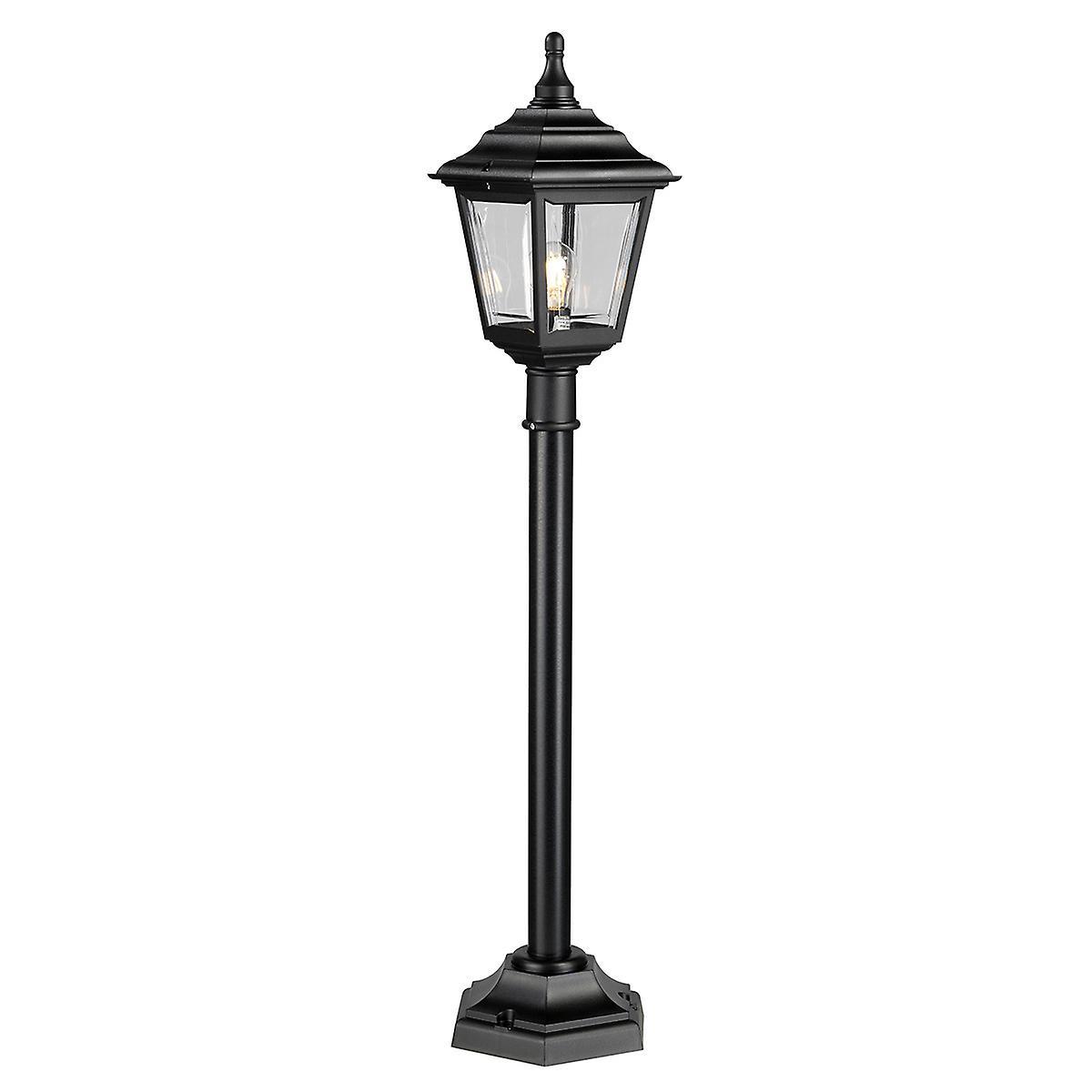 Kerry 1 Light Outdoor Coastal Post Lantern Black IP44 E27