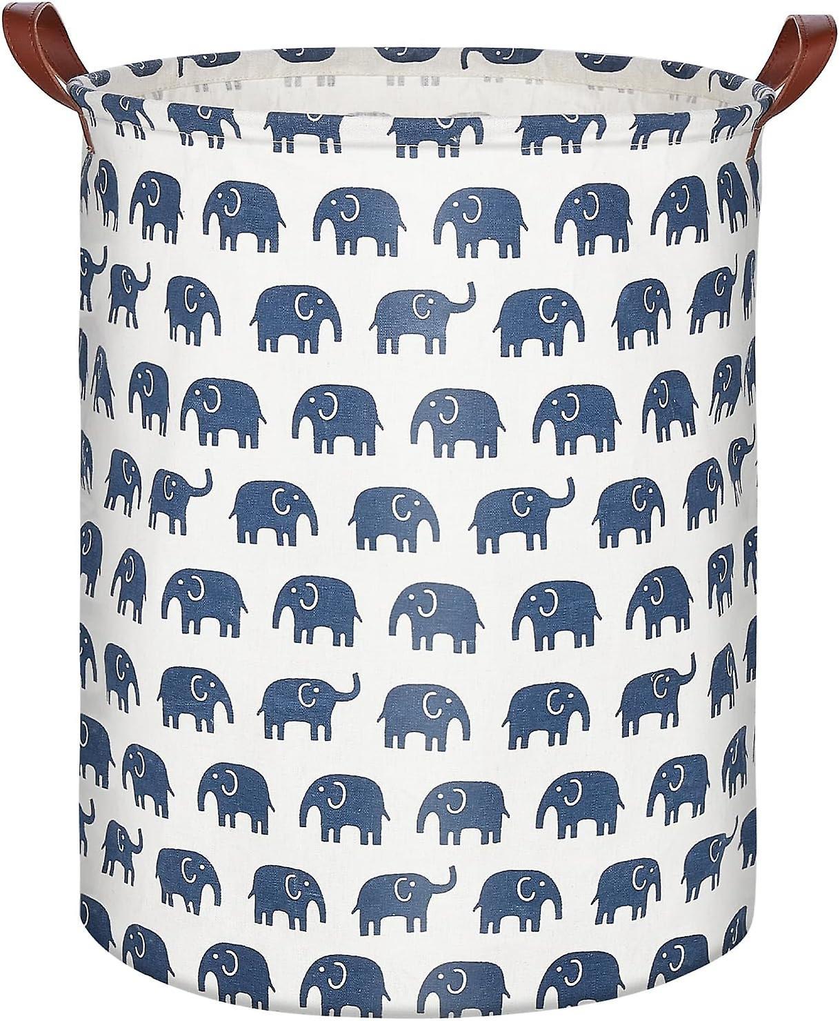 Dewenwils Dww-Panier  Linge Pliable avec Anse- lphant 40x50cm, Grand Panier Rangement 63L, Tissue Impermable Corbeille a Linge pour Enfants, Organi...