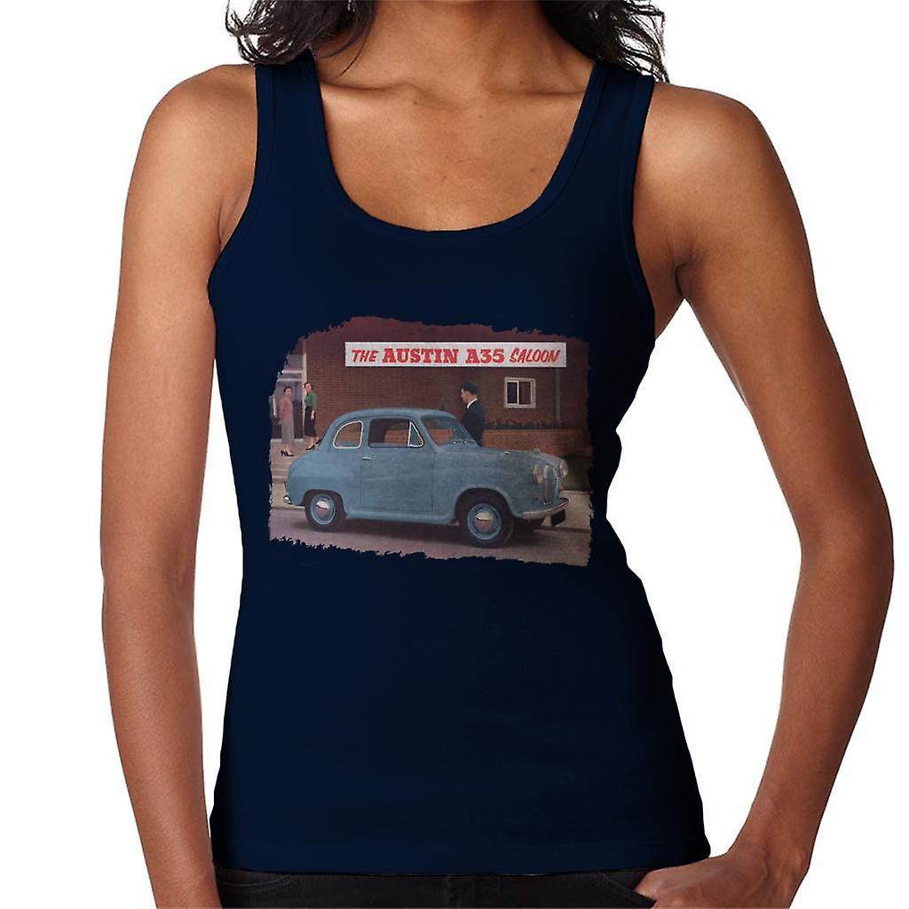 Austin A35 Saloon British Motor Heritage Women's Vest Navy Blue Small