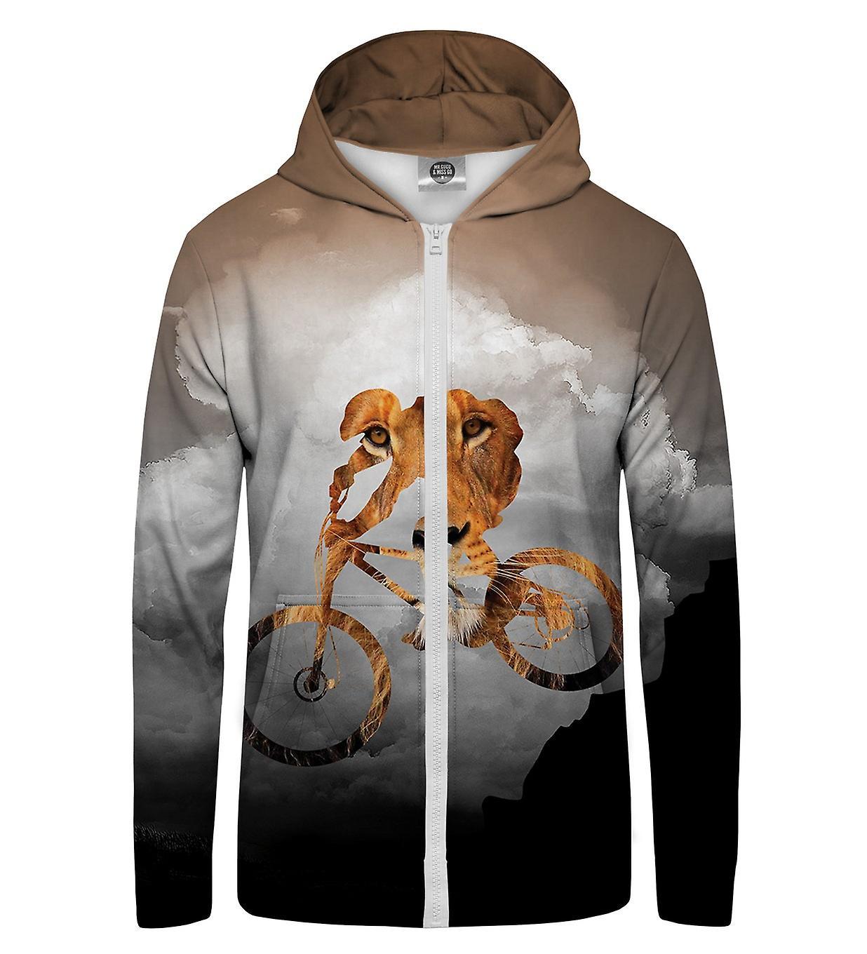 Mr Gugu & Miss Go Mr. GUGU & Miss GO Inspiration Bike Lion Hoodie Kangaroo Zip Up black 2XL