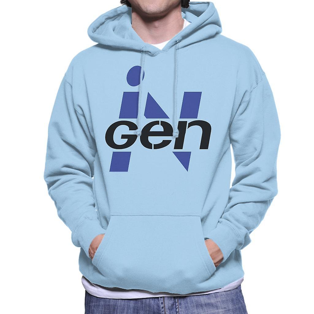 Jurassic Park Ingen Classic Blue Logo Men's Hooded Sweatshirt Sky Blue XX-Large