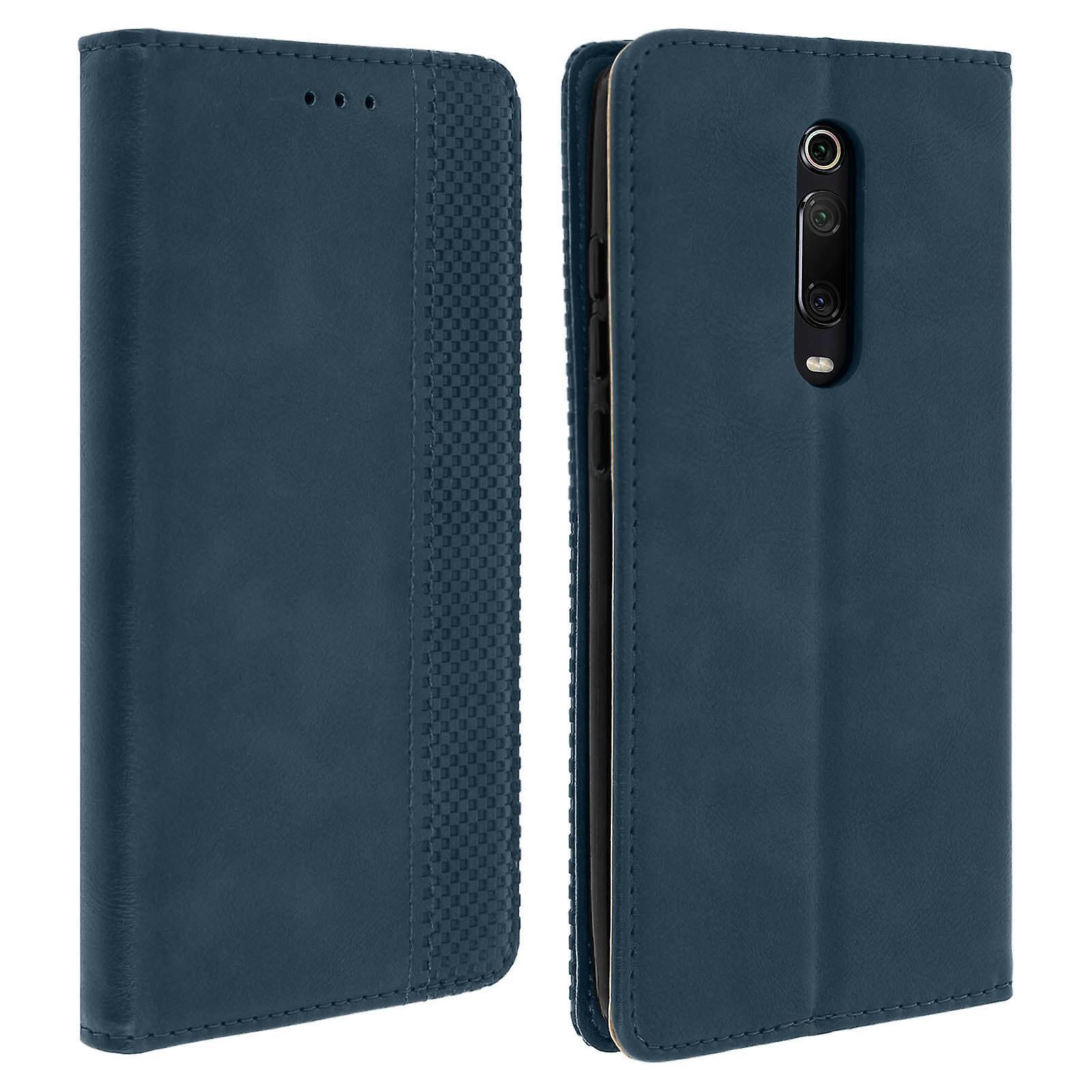 Avizar Xiaomi Mi 9T Case Aged Effect Card Holder Stand Support - Dark blue Bleu Nuit