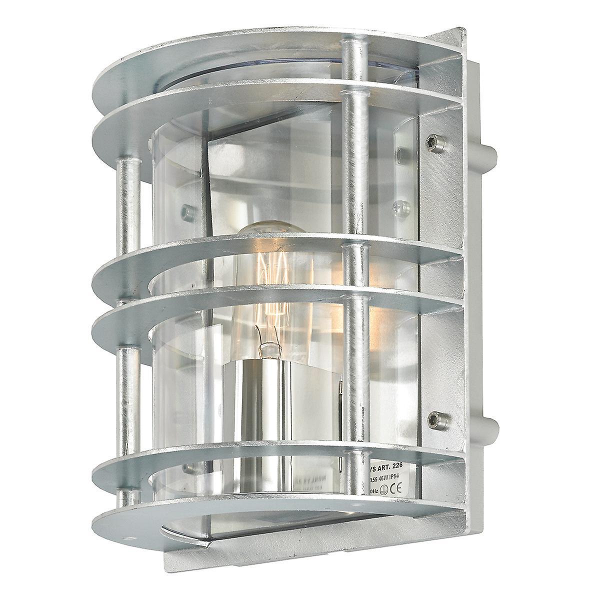 Stockholm 1 Light Outdoor Flush Wall Light Galvanised IP55 E27