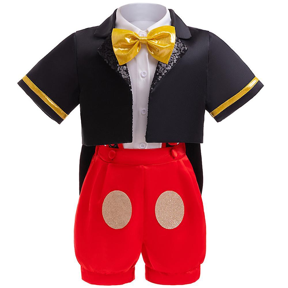 Waytogo Kids Children Boys Girls Mickey Mouse Outfit Set Cosplay Cartoon Character Costume Cute Xmas Gift 4-5Y