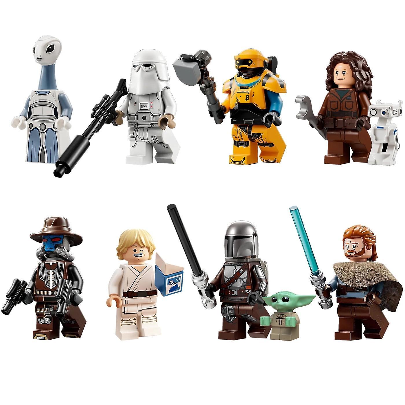 YM Studio 8 PCS Minifigure 8 Action Figures Black Series Assembling Block Toys