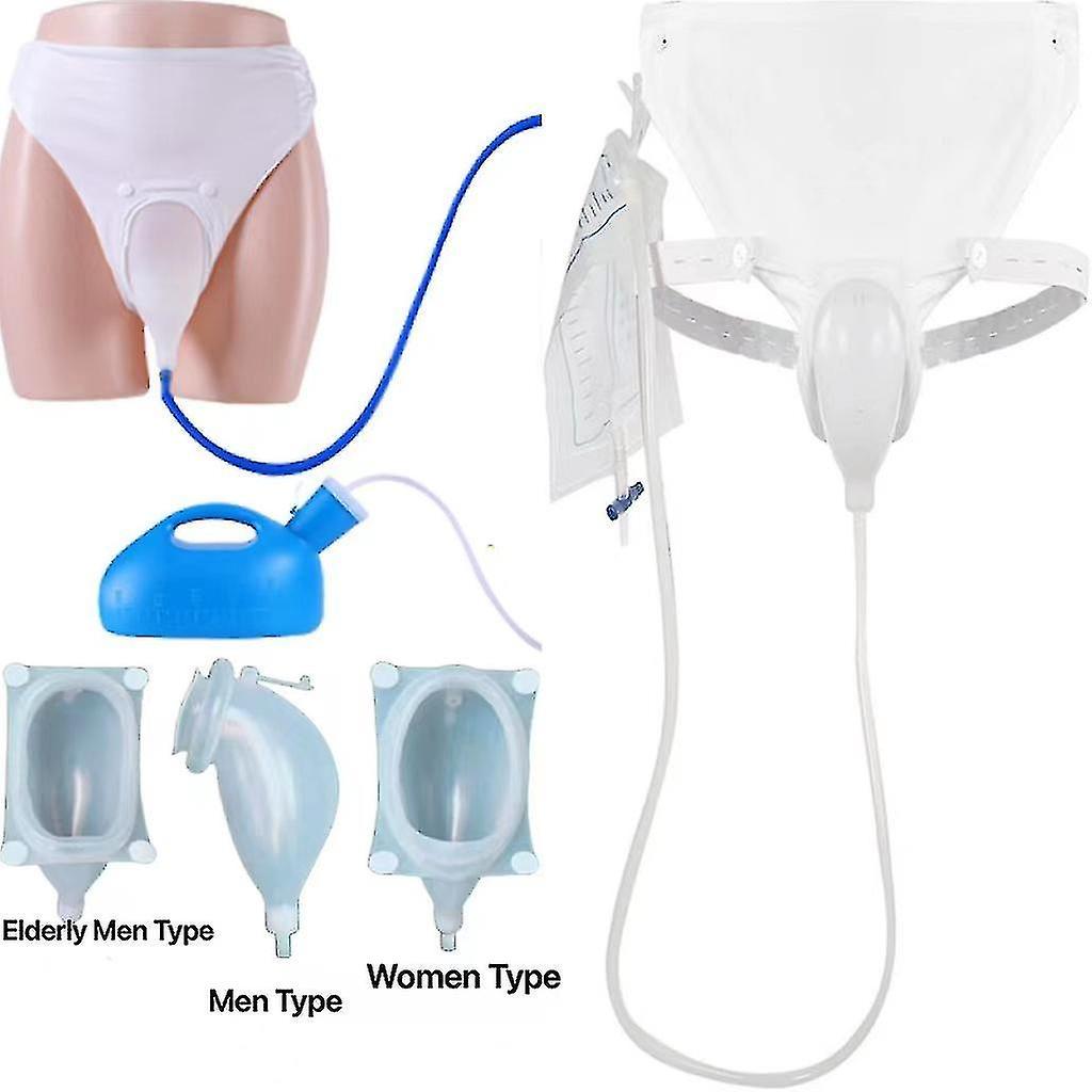 Joyy Silicone Urine Collector, 3 Type With 2 Urine Catheter Bags For Man Elderly Women Type