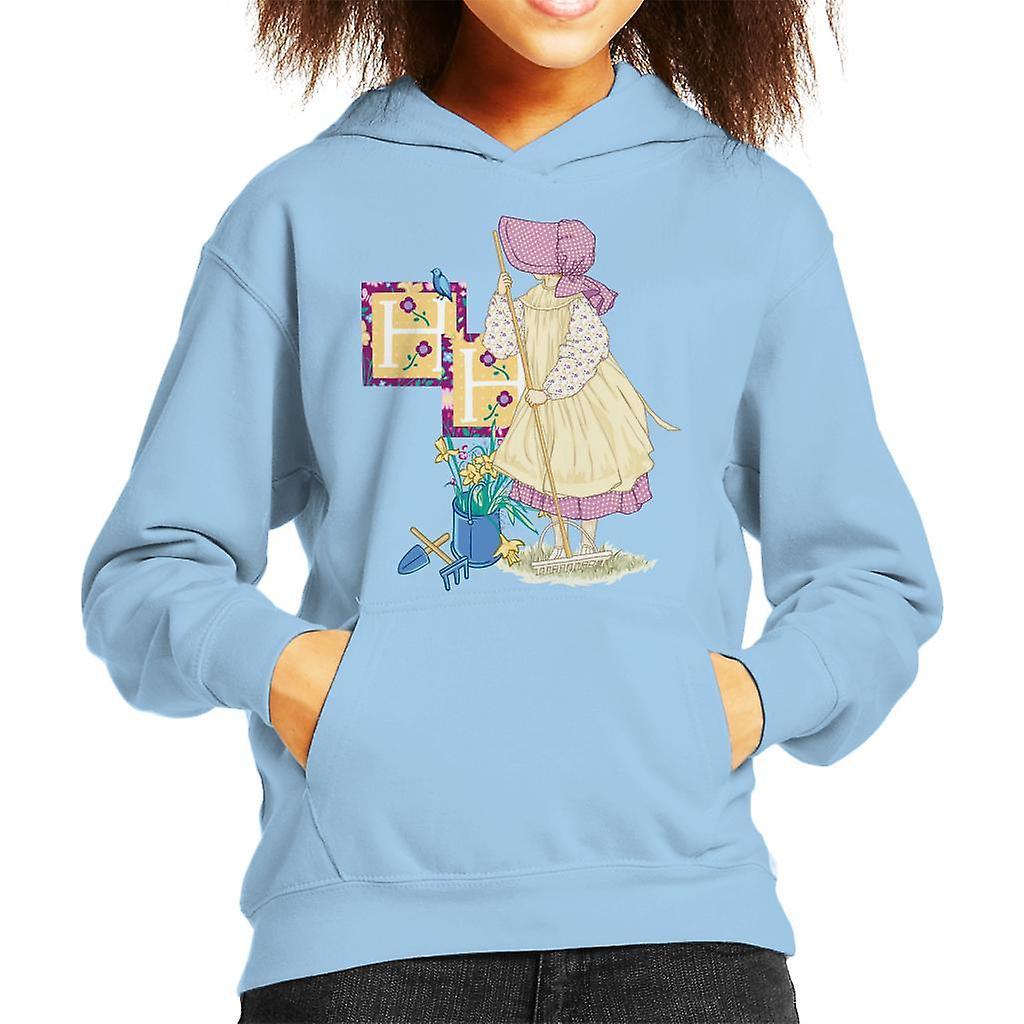 Holly Hobbie Gardening Kid's Hooded Sweatshirt Sky Blue Medium (7-8 yrs)