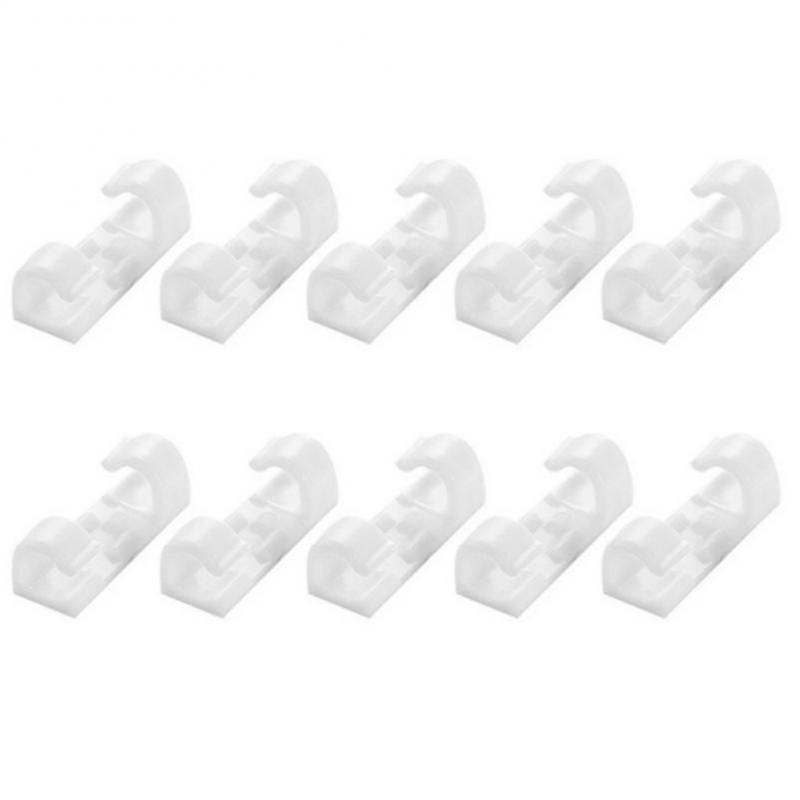 Slowmoose Self-adhesive Cable Clips - Cord Management Drop Wire Holder 80pcs white