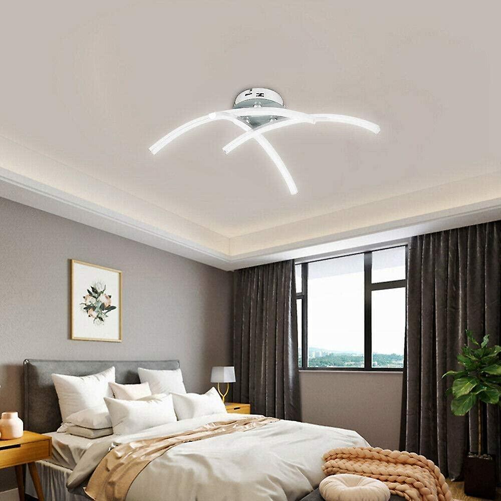 unbrand Led Ceiling Light, Modern Design Curved Ceiling Chandelier Lamp With 3 Curved Lights For Living Room