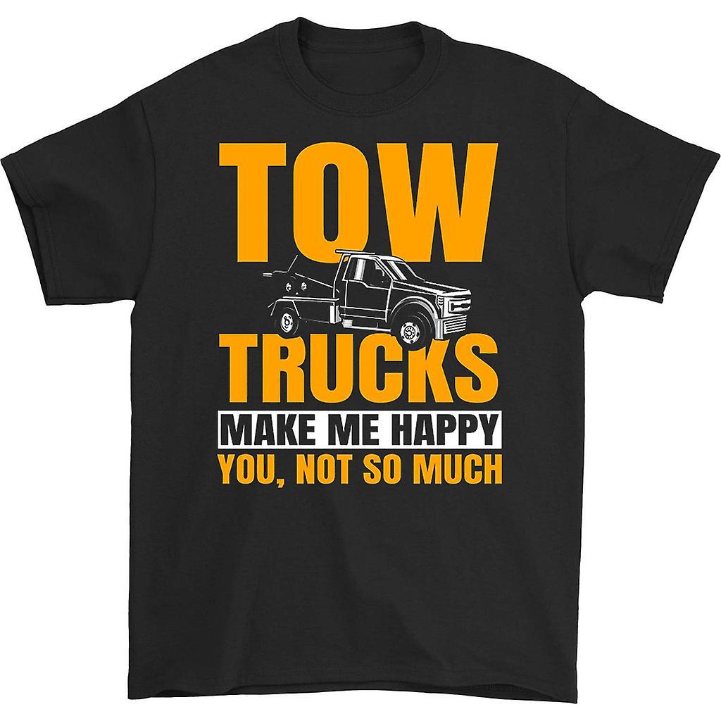 HISHARK Tow trucks make me happy you not so much t-shirt Black XXXL