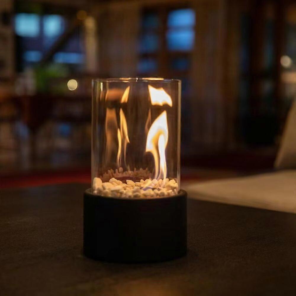 Zhiyi Table Ethanol Fireplace, 16.5 x 16.5 x 27.5 cm, Black