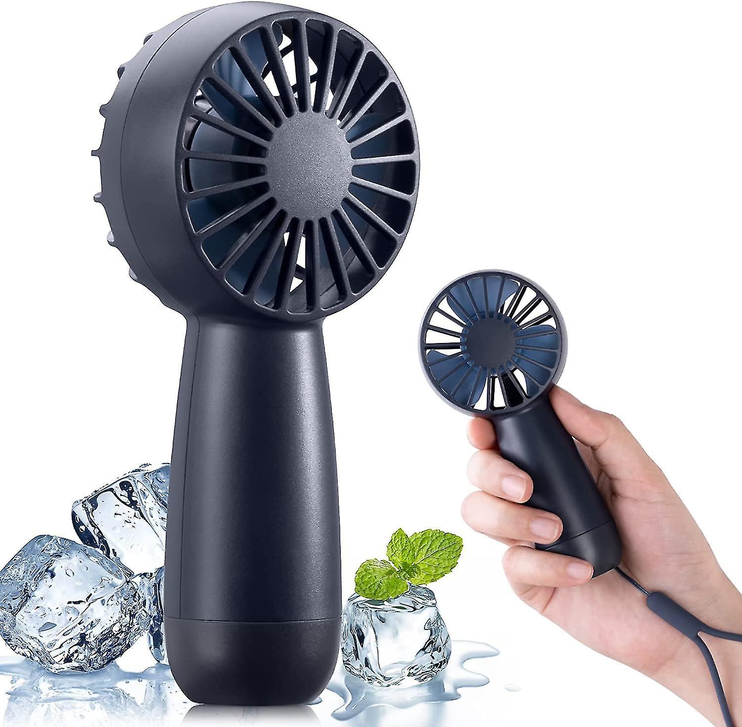 Tianzun Mini Handheld Fan, Portable Hand Fan Personal Fan With 3 Speeds, Travel Fan Silent Table Desk Personal Fan Blue