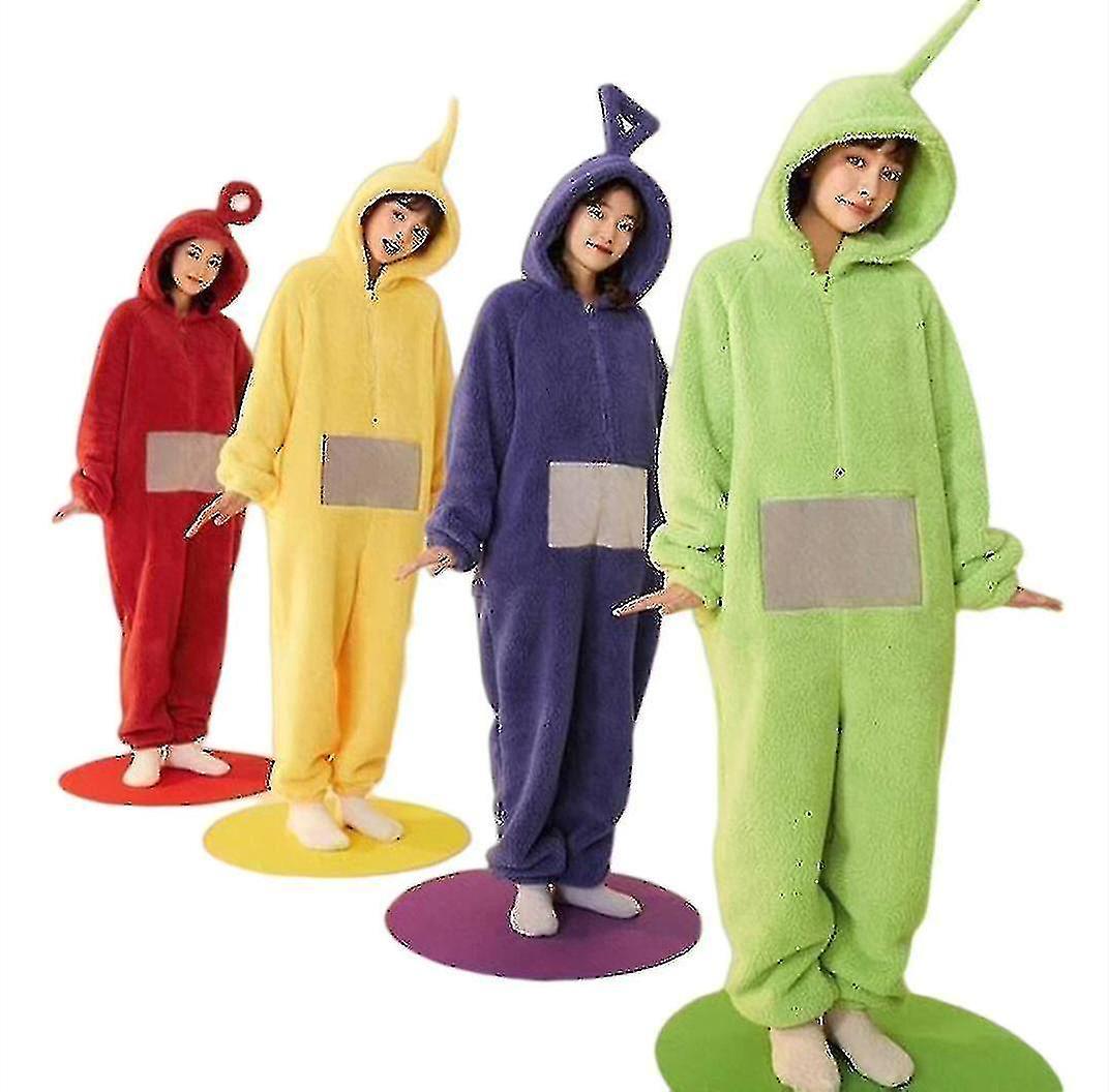 DUqi Unisex Teletubbies Costumes Disi Onesies Lala   Pajamas Adult Pyjamas Purple XXXXS