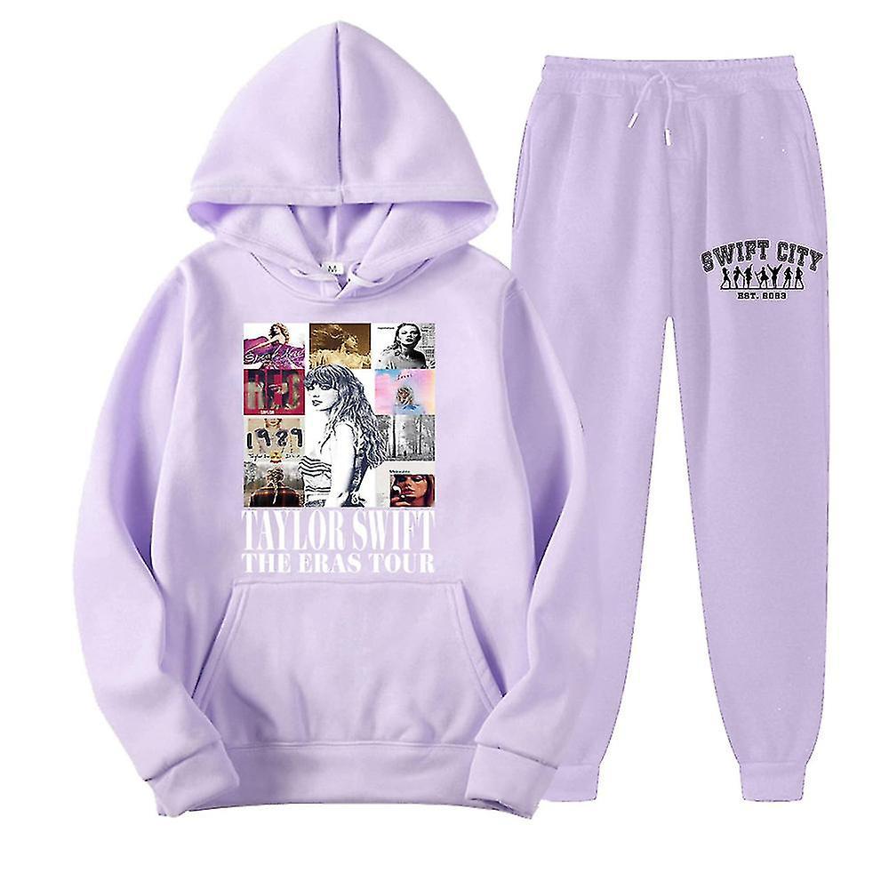 Shinestar Taylor Swift The Eras Tour Hooded Sports Tracksuit Two-piece Outfits Swiftie Long Sleeve Pullover Hoodies Sweatshirt + Sweatpants Trouser...