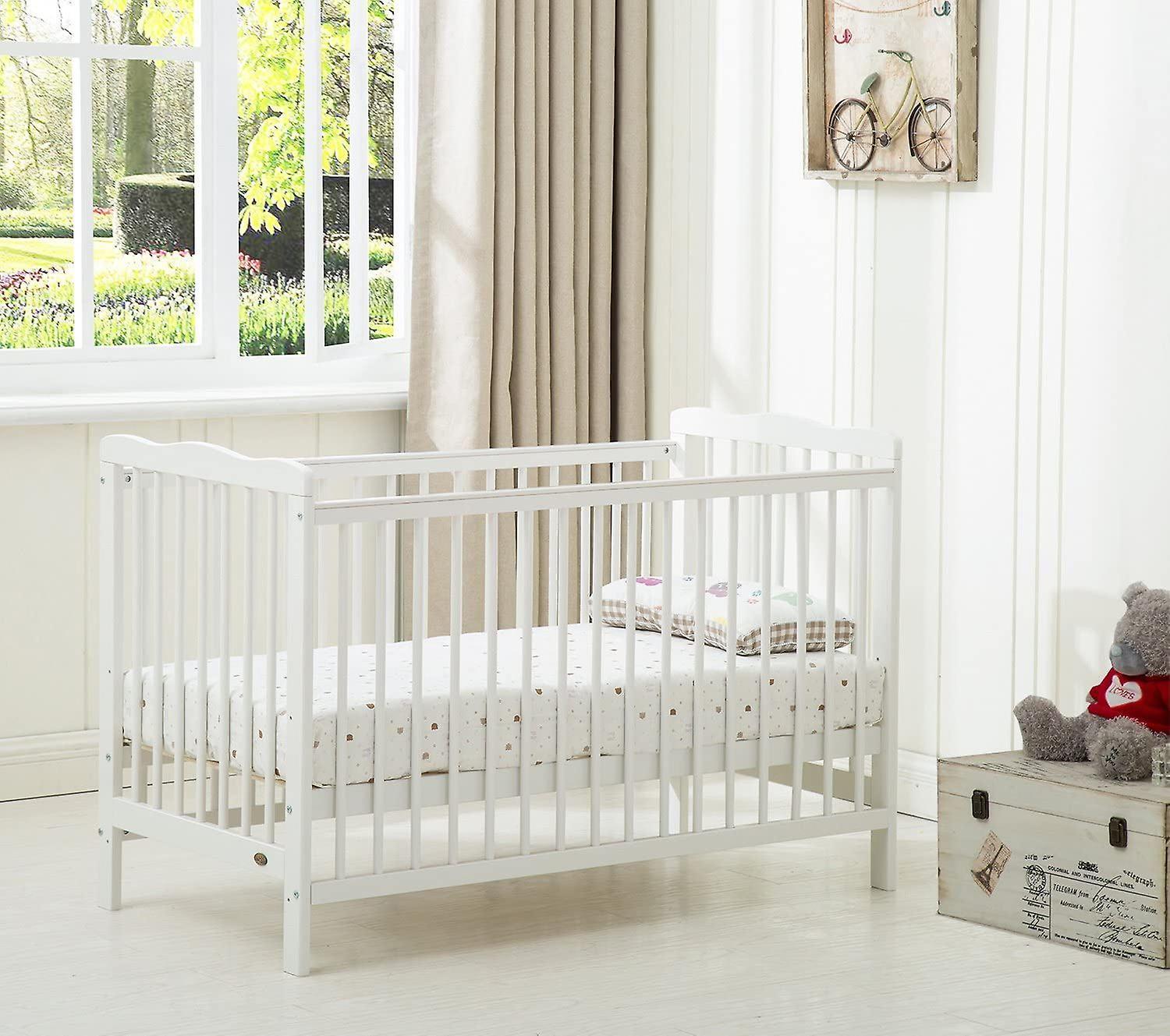 mcc direct MCC Brooklyn Baby Cot Crib With Water repellent Mattress WHITE