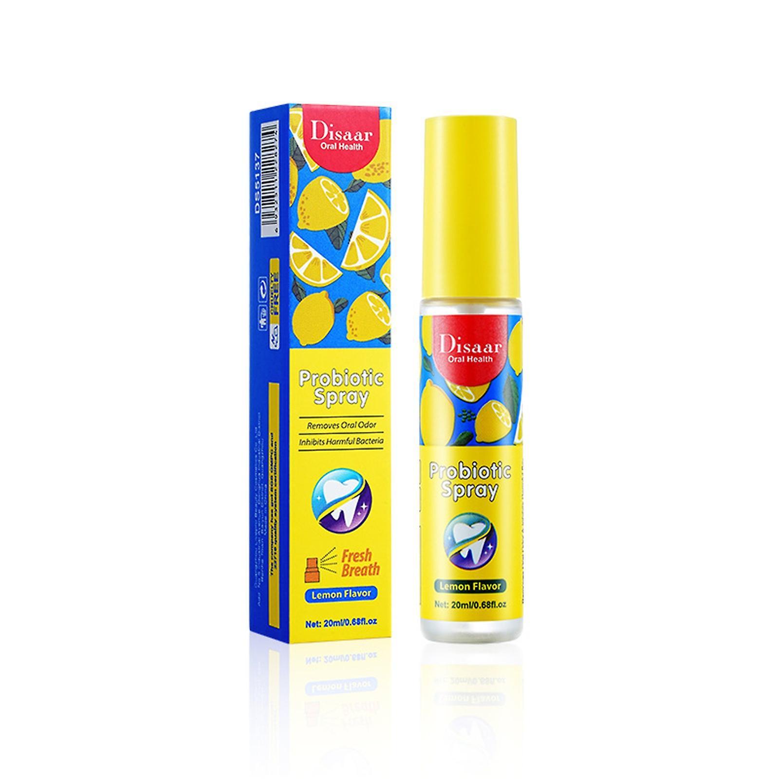 Hefansi Lemon Oral Spray To Removed Bad Breath Oral Cleaning Portable Oral Fresh Spray 20ml