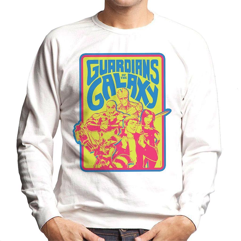 Marvel Guardians Of The Galaxy Retro 70s Men's Sweatshirt White X-Large