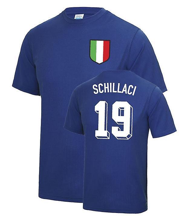 Soccer Tees TotÃ² Schillaci Italy World Cup Football T Shirt - Blue 4XL