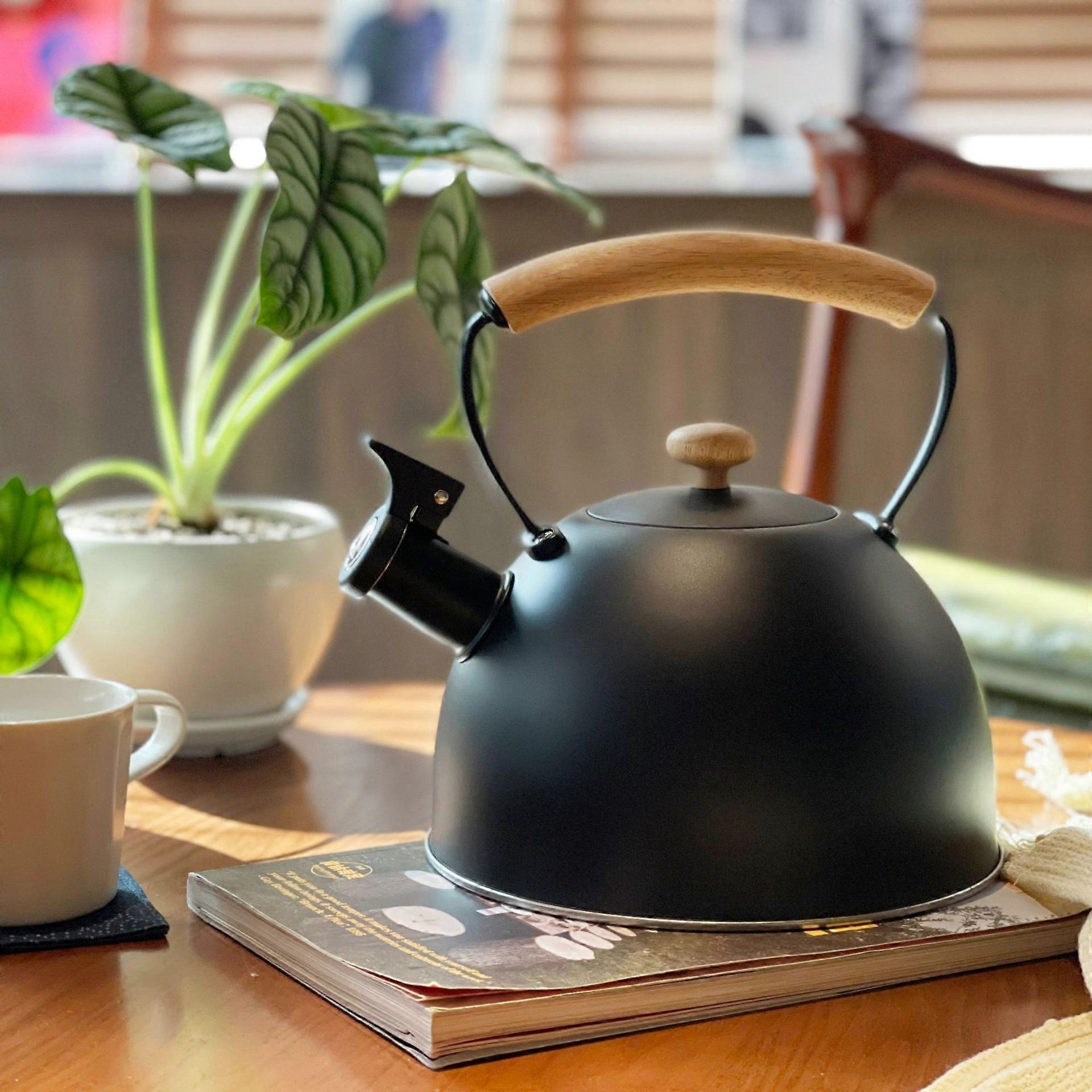 Shenzhenshileidakejimaoyiyouxiangongsi Tea Kettle, 3 Liter Whistling Tea Kettle, Stainless Steel Tea Pots with Wood Pattern Handle, Loud Whistle Ke...