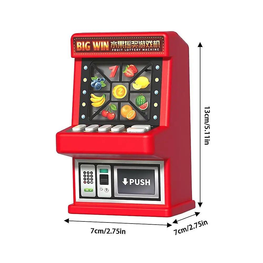 Claw Doll Machine Luck Play Machine Bank Fruit Slot Mini  Machine Toy Portable Children Fruit Luck Play Game Birthday Christmas Gifts For Kids Red