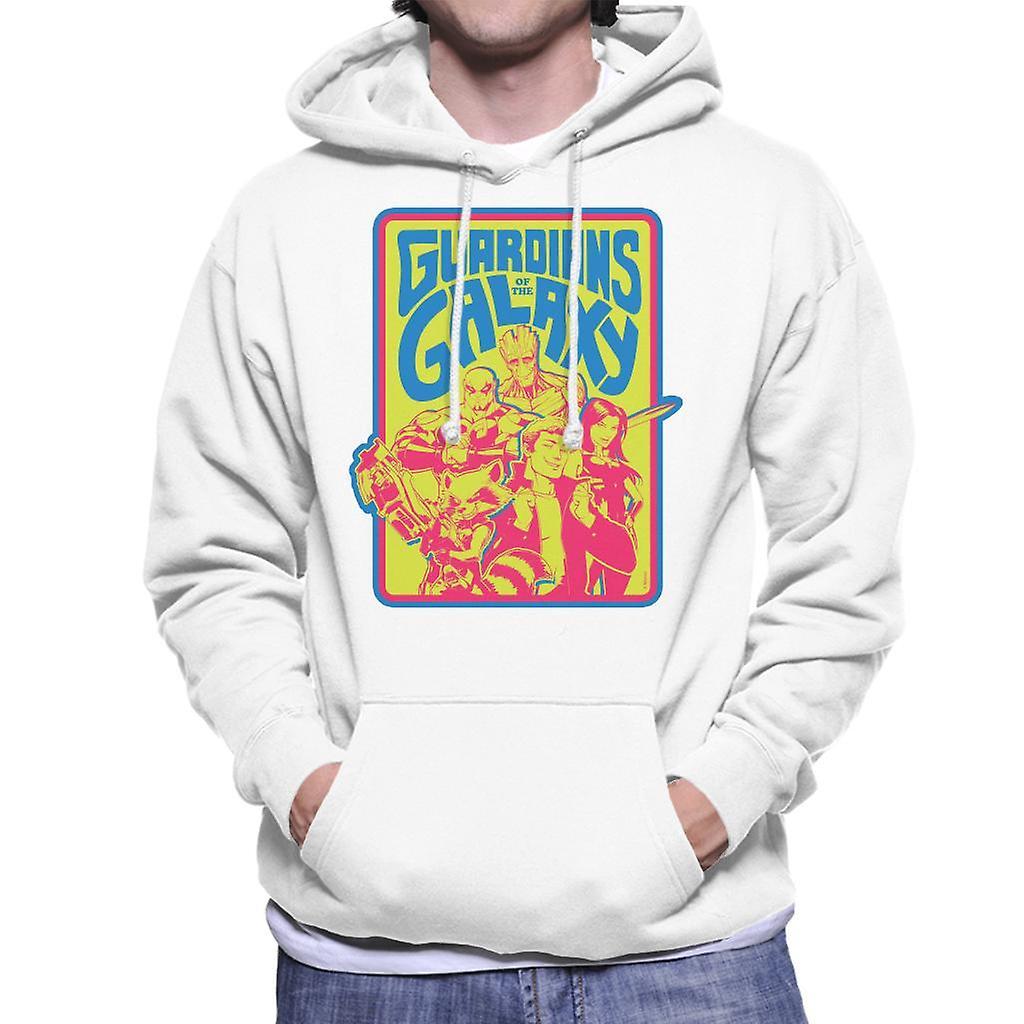 Marvel Guardians Of The Galaxy Retro 70s Men's Hooded Sweatshirt White X-Large