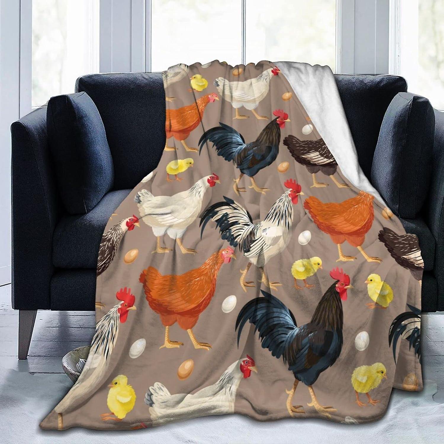 Kerota Soft Blanket Colorful Hens Throw Blankets Flannel Ultra Soft Blankets Durable Anti Static Washable Blanket For Bed Sofa Couch 50x40in 125x100cm