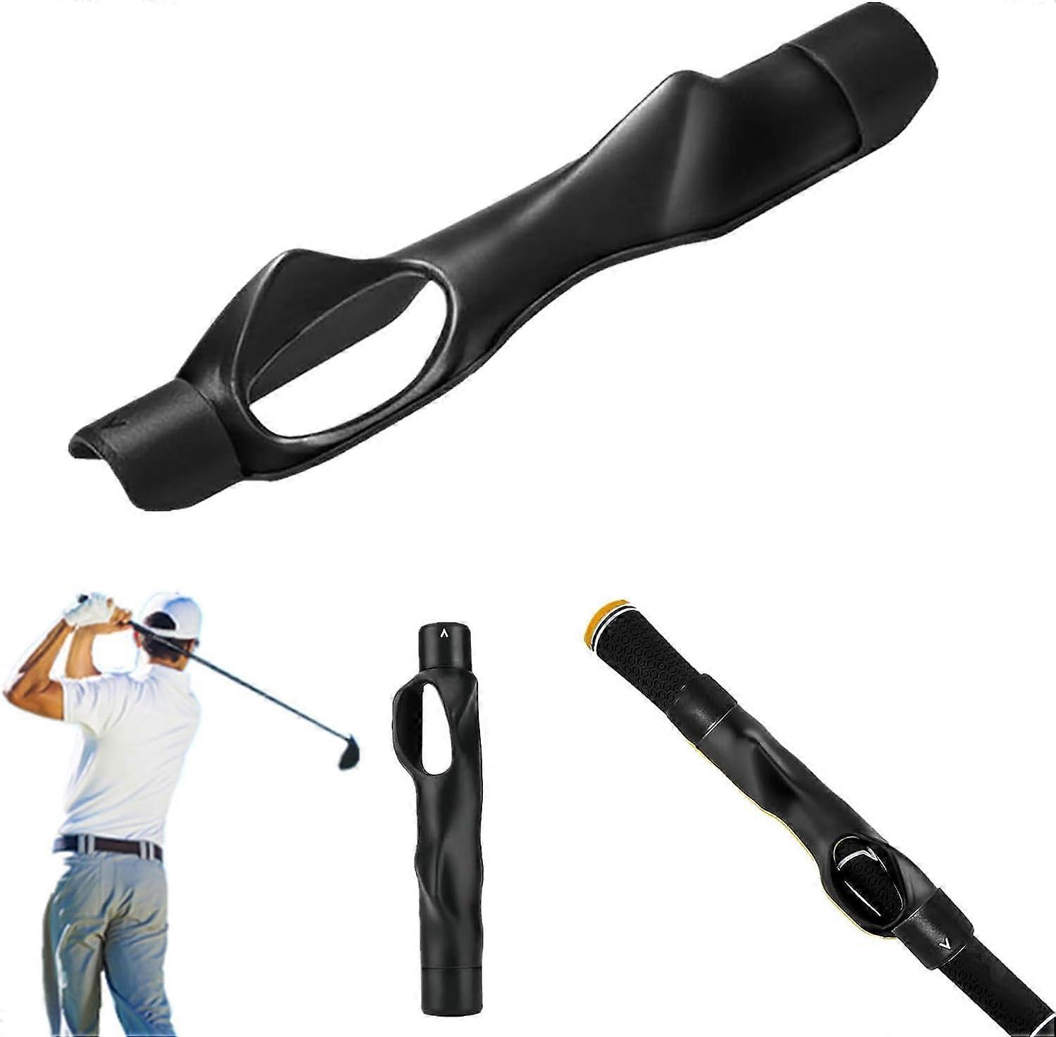 Unbrand Golf Grip Training Aid, Golf Club Training Grip Golf Swing Trainer Grip Practice Aid Posture Correction for Golf Beginner Black