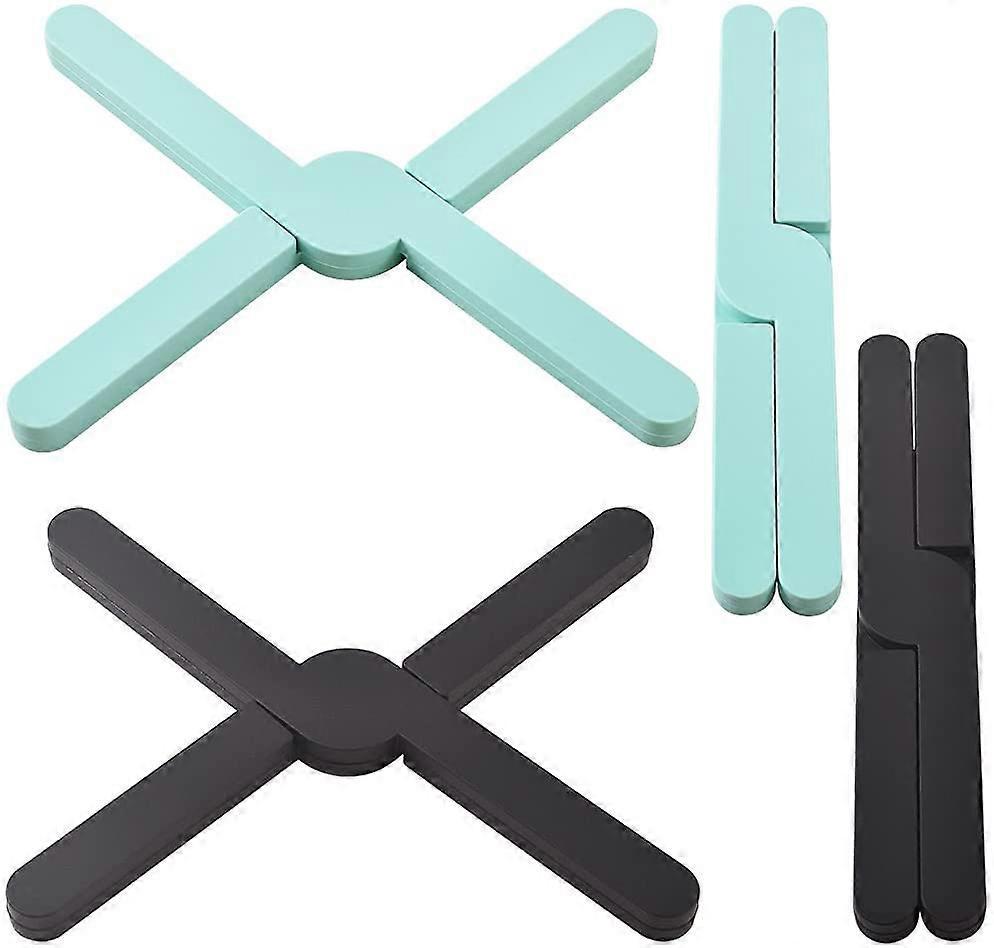 Ersam Set of 4 cross-shaped silicone foldable trivets