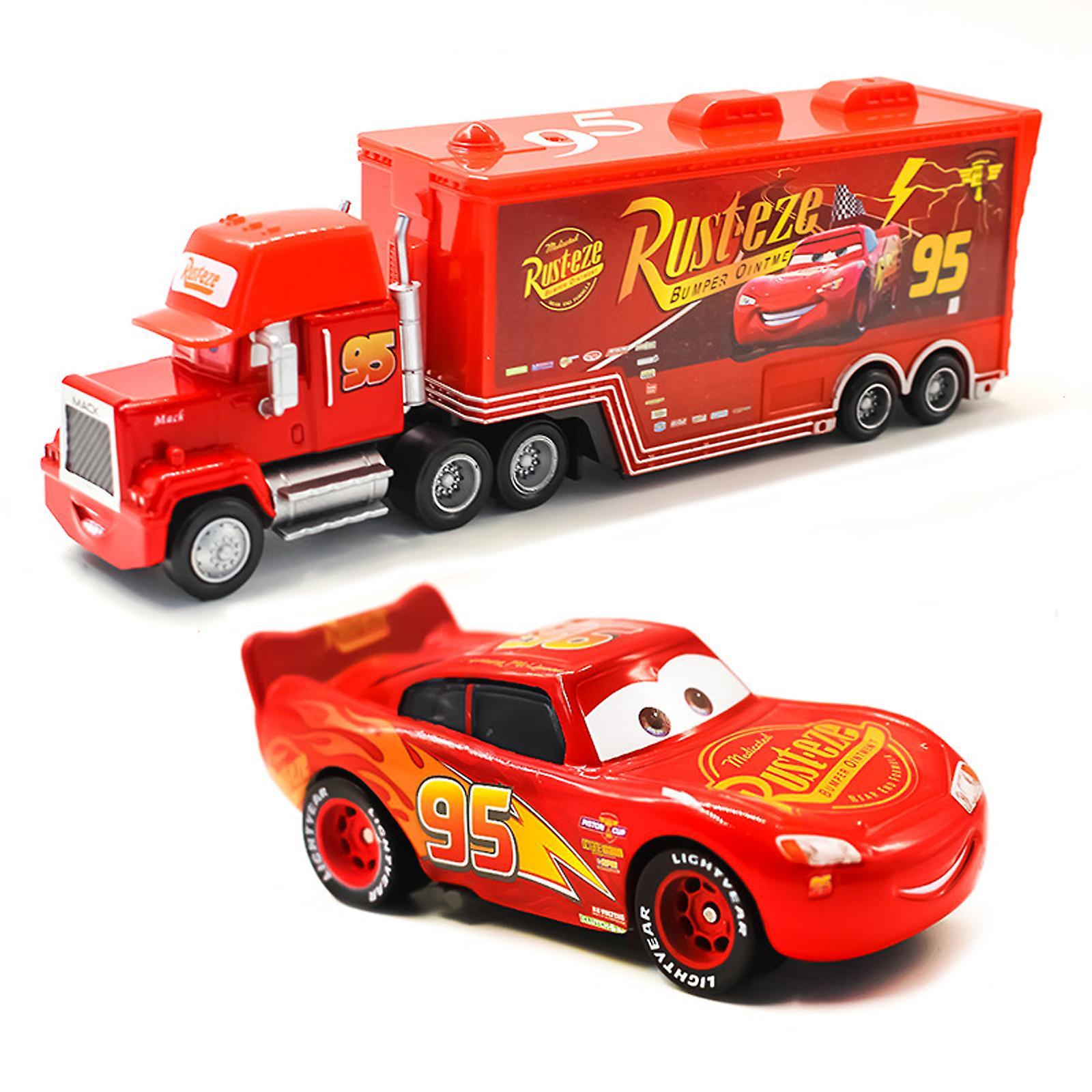 Favrison Cars Movie Mcqueen & The King & Chick Hicks & Mack Truck Uncle Diecast Vehicle Toys Set Style F