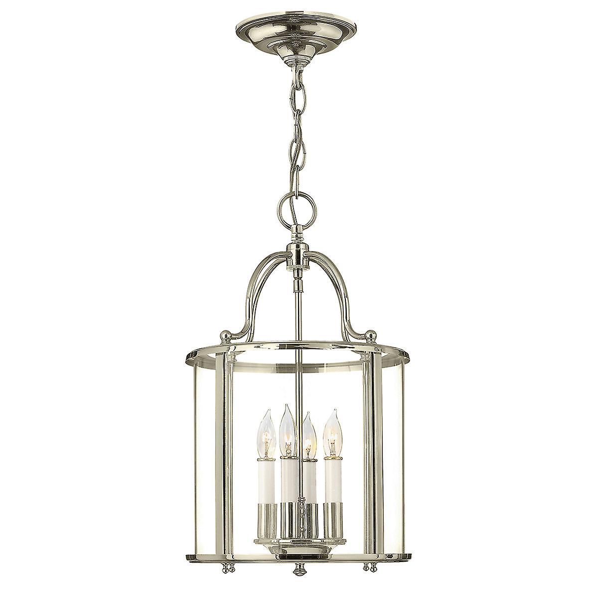 Gentry 4 Candle Medium Pendant Light Polished Nickel