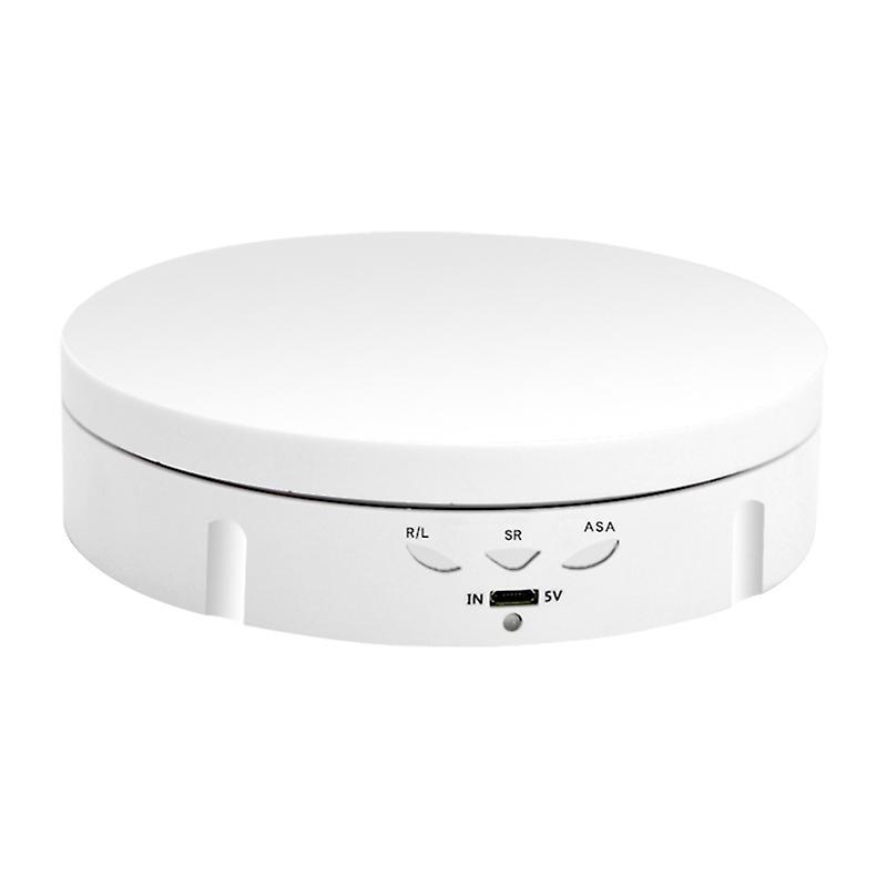 litelamg Electric Rotating Table Auto-rotation Rechargeable 146mm Turntable Display Stand for Jewelry White