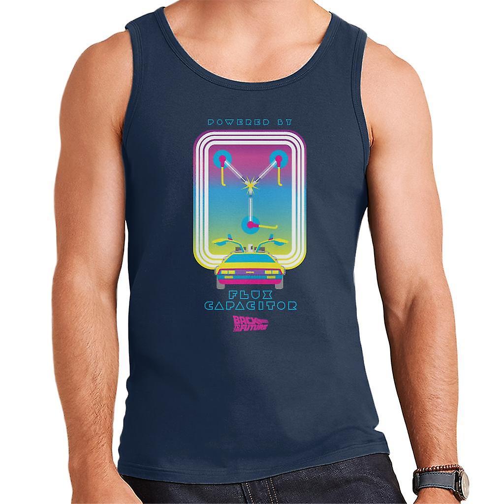 Back to the Future DMC Delorean Flux Capacitor Gradient Men's Vest Navy Blue X-Large