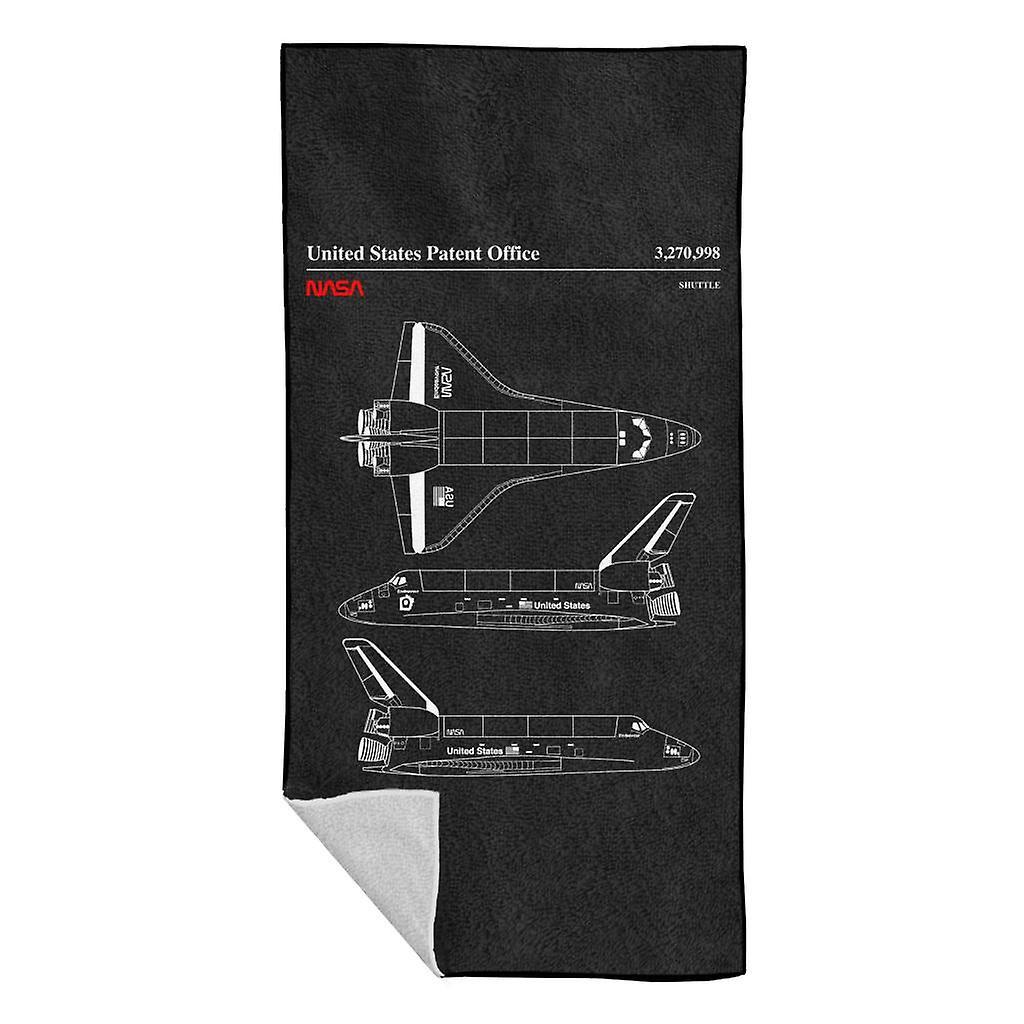 NASA Endeavour Shuttle Top And Side View Blueprint Beach Towel Black 70 x 140cm