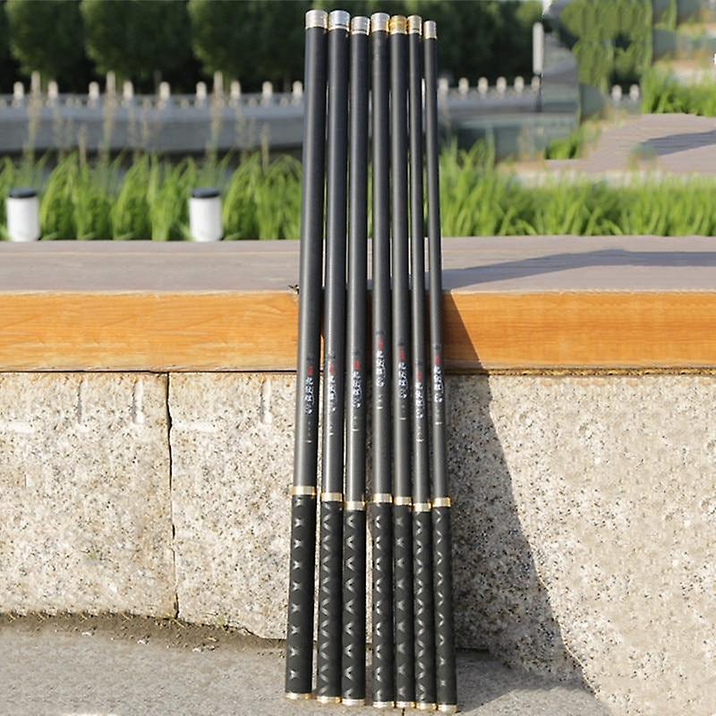 TribalSensation Carbon Fiber- Telescopic Fishing Rods, Hand Pole, Freshwater Carp Stream Black 10m /