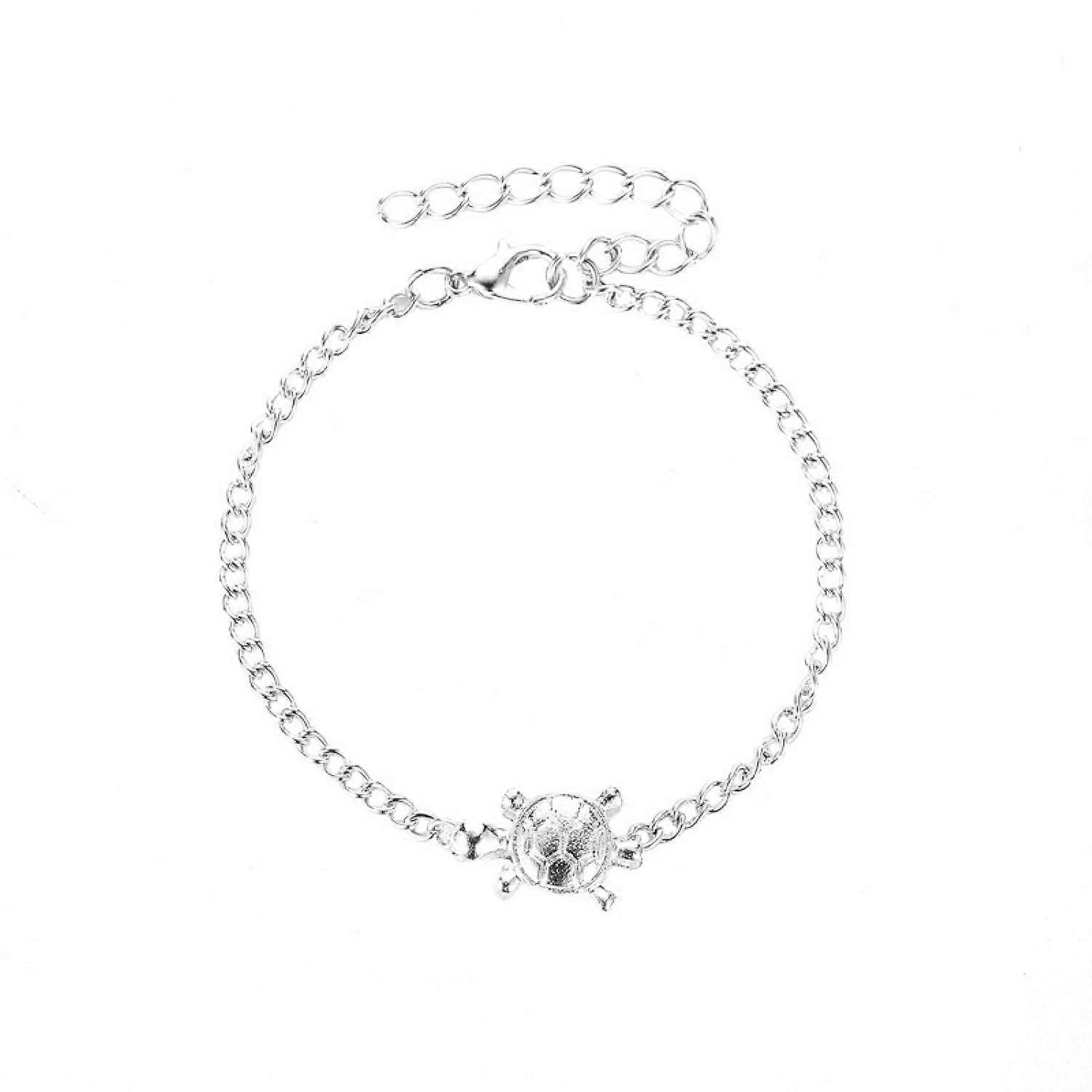 Scsrbsm Silver turtle anklet for women