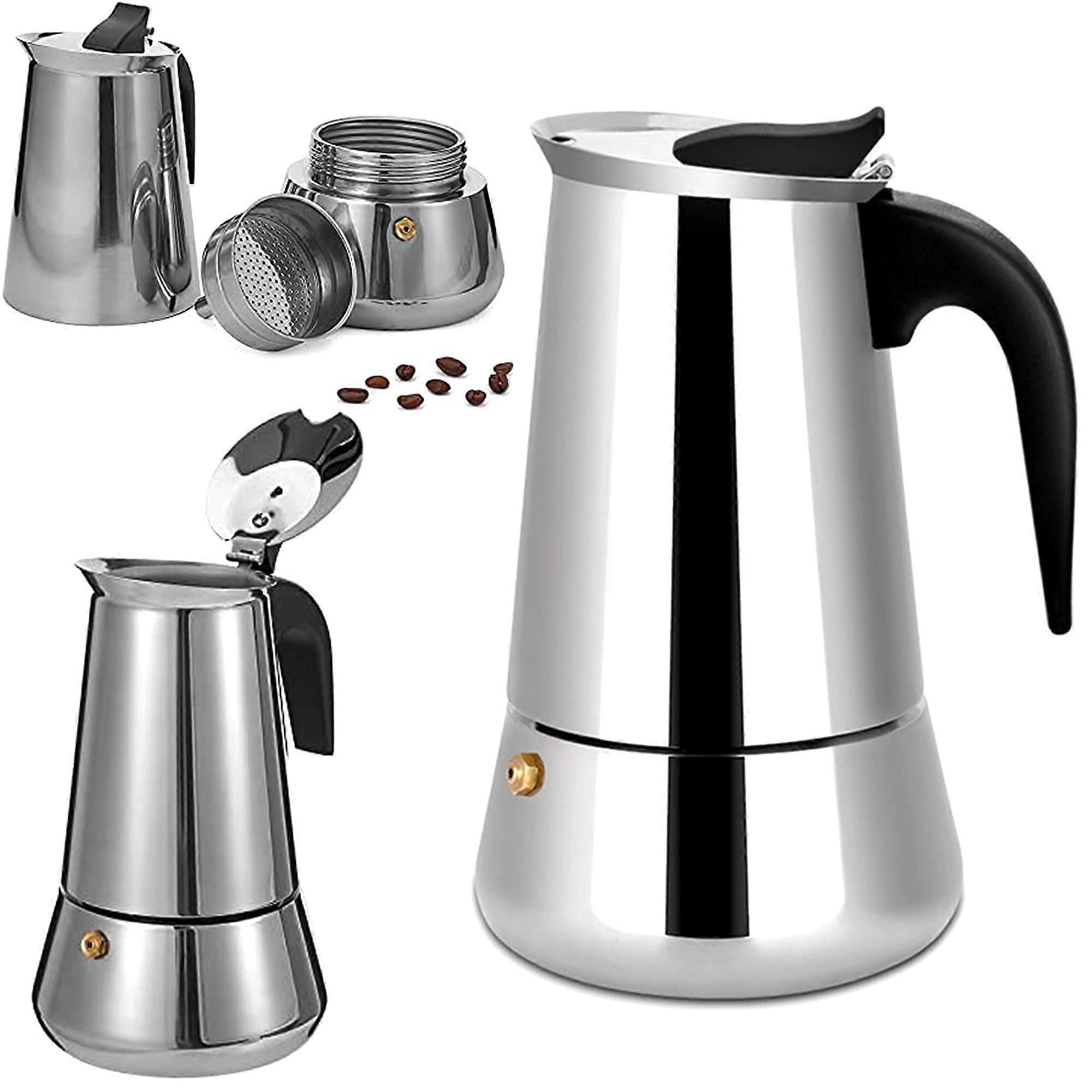 Tsim Italian coffee maker 12 cups in stainless steel compatible with all types of heat 12 cups