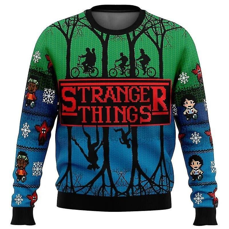 DUqi Stranger Things Ugly Christmas Sweater Christmas Sweater Gift Santa Claus Pullover Men 3d Sweatshirt And Top Autumn And Winter C 9 L