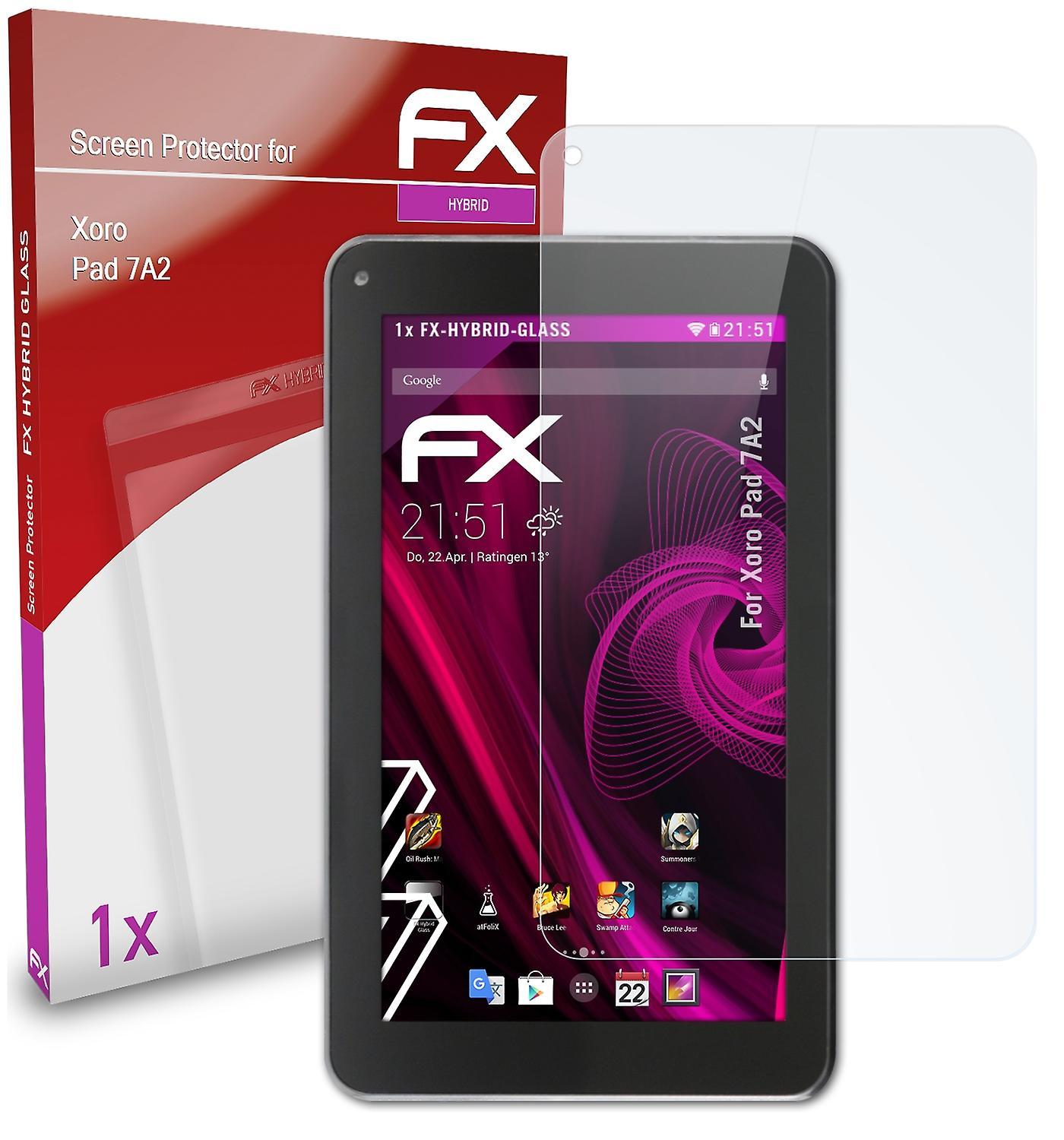 atFoliX armored film compatible with Xoro Pad 7A2 glass foil 9H protective armor 03 FX HYBRID GLASS