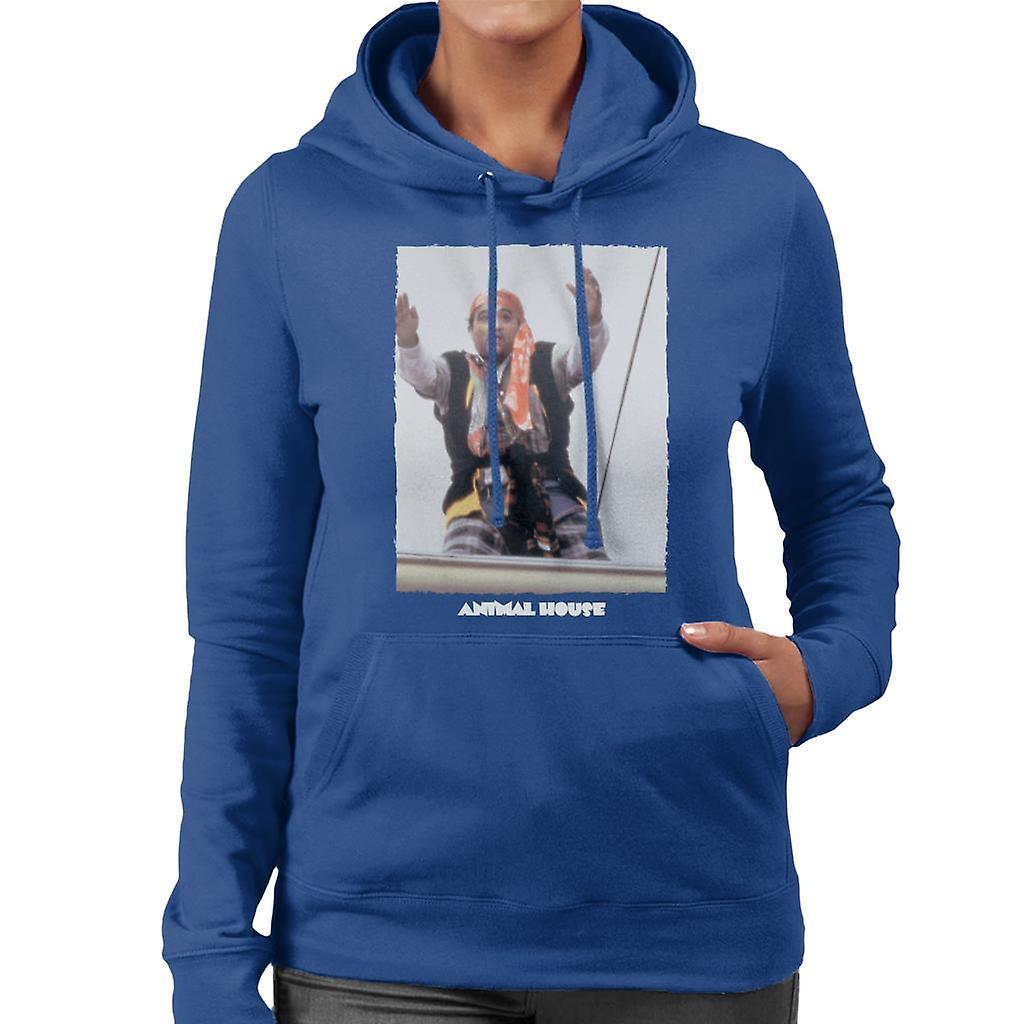 Animal House John Bluto Blutarsky As A Pirate Women's Hooded Sweatshirt Royal Blue X-Large