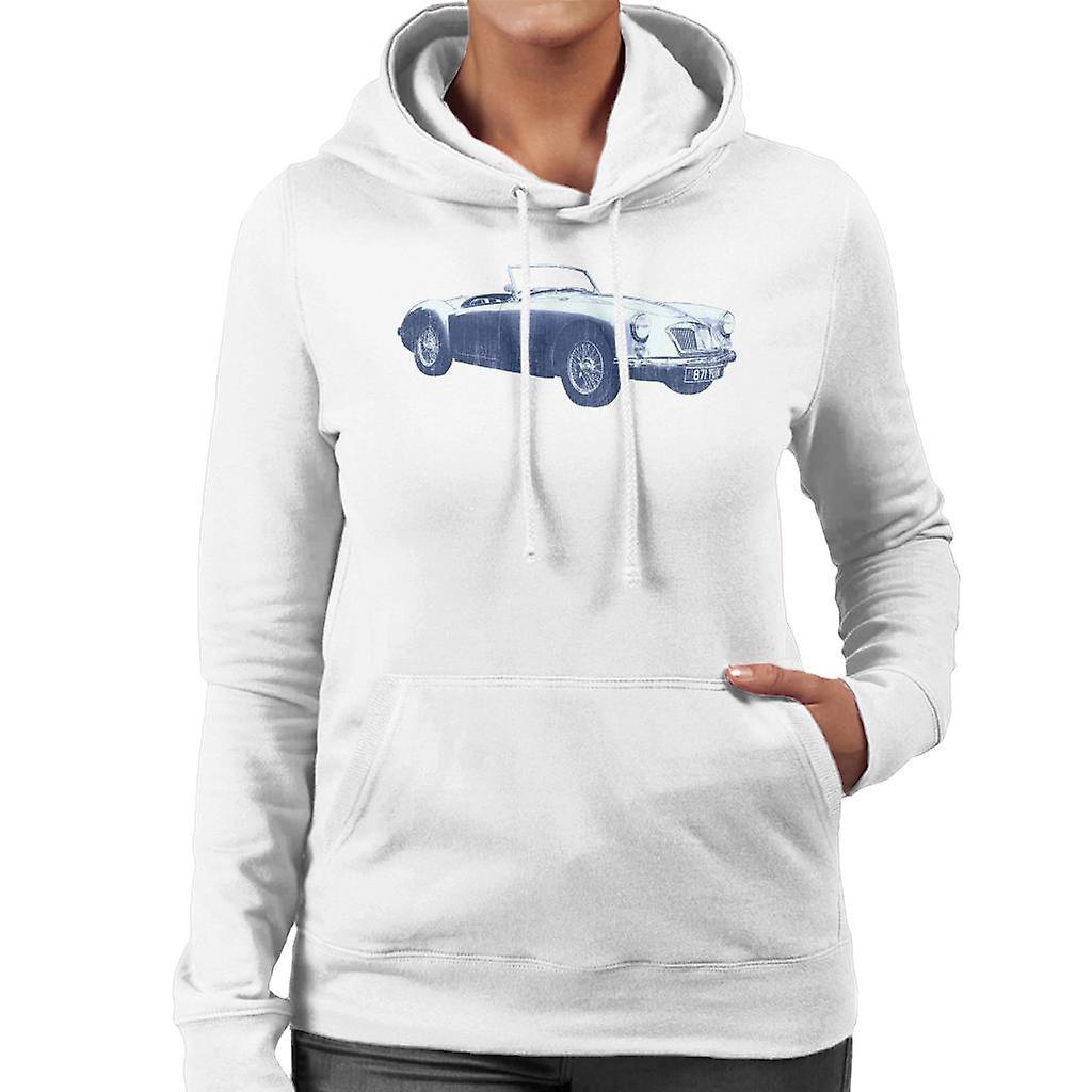 MG MGA 1962 British Motor Heritage Women's Hooded Sweatshirt White XX-Large